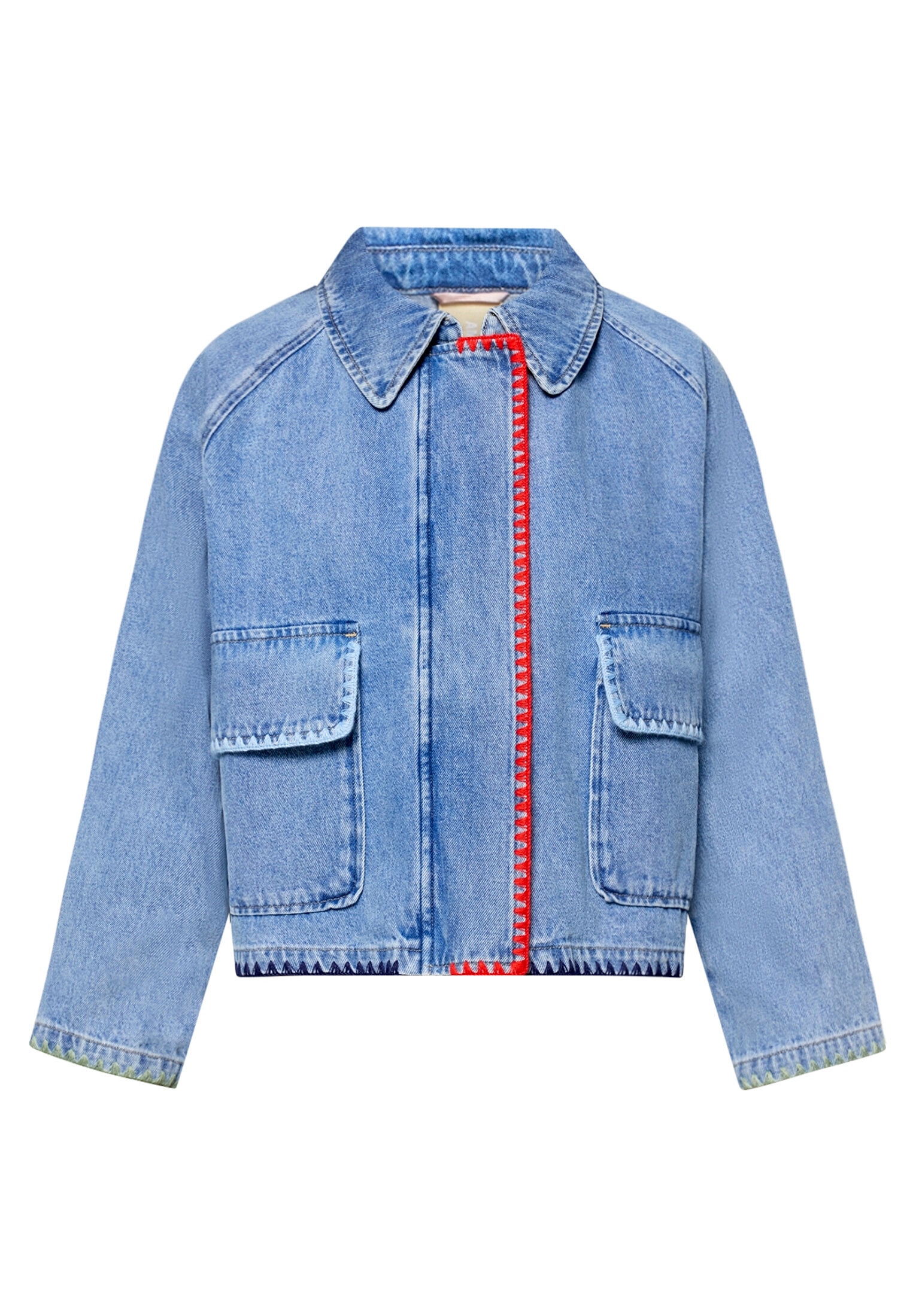 Amber & June Jeansjacke »Damen mit aufgesetzten Taschen«