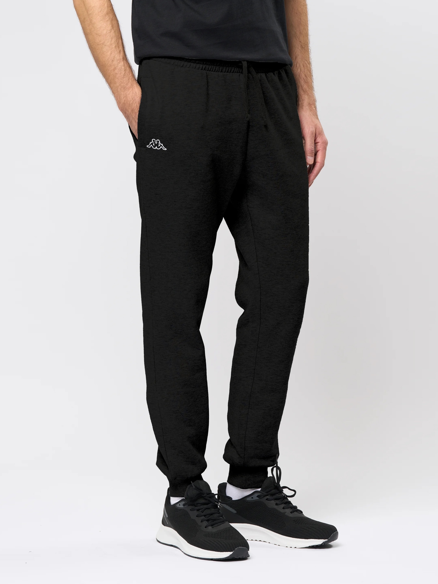 KAPPA Herren Chinohose "Kappa Trousers Logo Caseri"schwarz, Gr. L, Obermaterial: 60% Polyester, 40% Baumwolle, Hosen