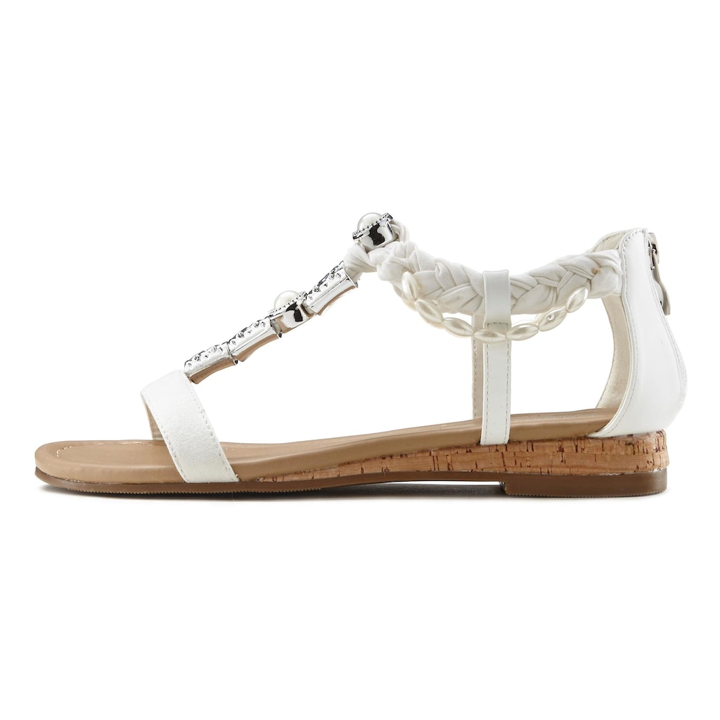 LASCANA Sandale, Sandalette, Sommerschuh mit Schmuckelementen VEGAN