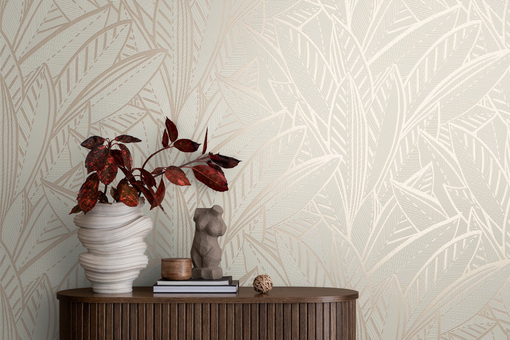 A.S. Création Vliestapete "French Affair Blätter-Tapete Mustertapete Floral Blattmuster" leicht glänzend strukturiert Vliestapete Blatt-Motiv für Schlafzimmer Küche Wohnzimmer Blätter Flur