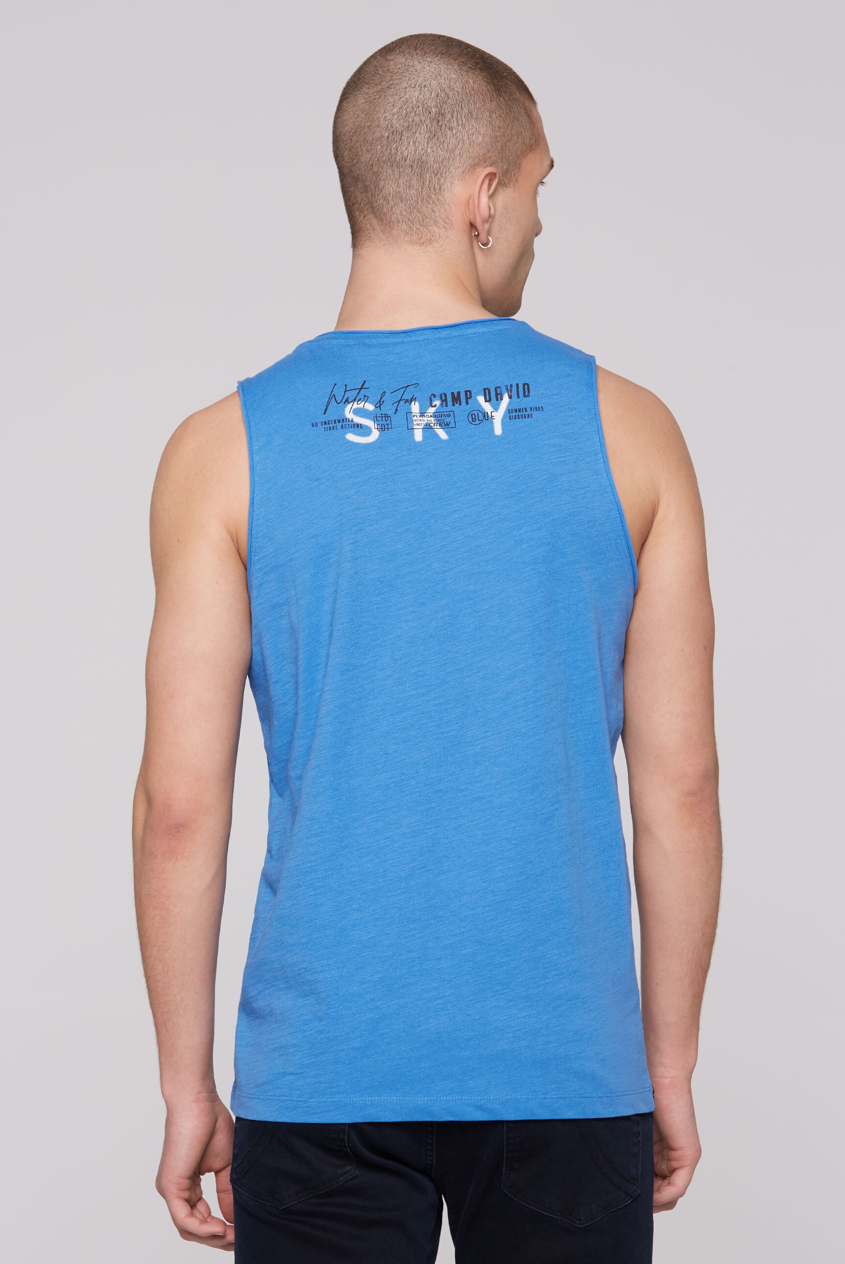 CAMP DAVID Tanktop, mit offenen Kanten an den Ausschnitten