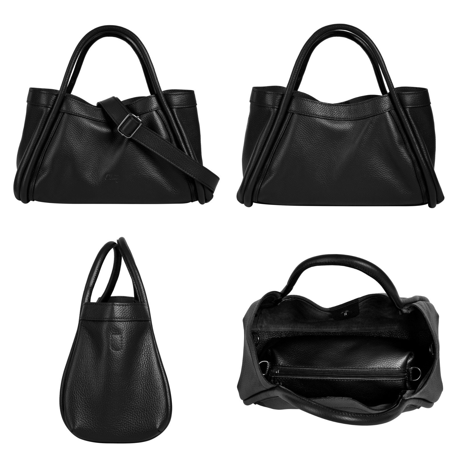 Cluty Henkeltasche »2 in 1«, echt Leder, Made in Italy