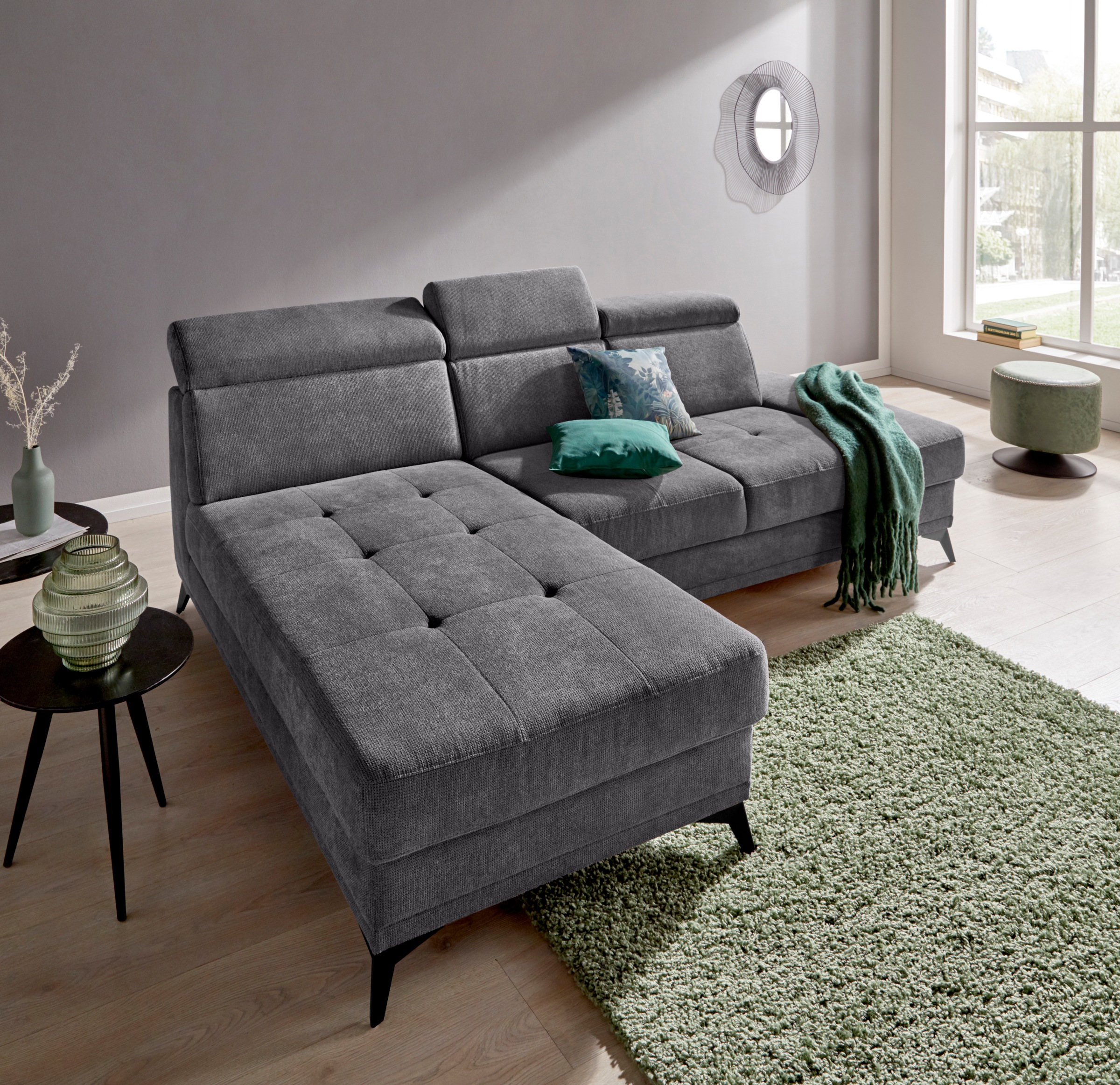 Home affaire Ecksofa "Cardiz L-Form" inkl.Kopfteilverstellung und Federkern günstig online kaufen