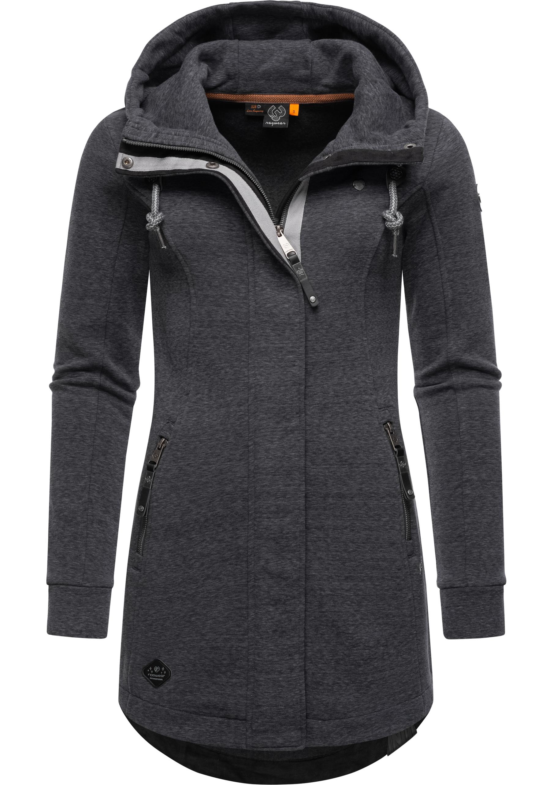 Ragwear Langjacke "Letty Intl." mit Kapuze Sportliche Kapuzenjacke mit Kunstleder-Elementen