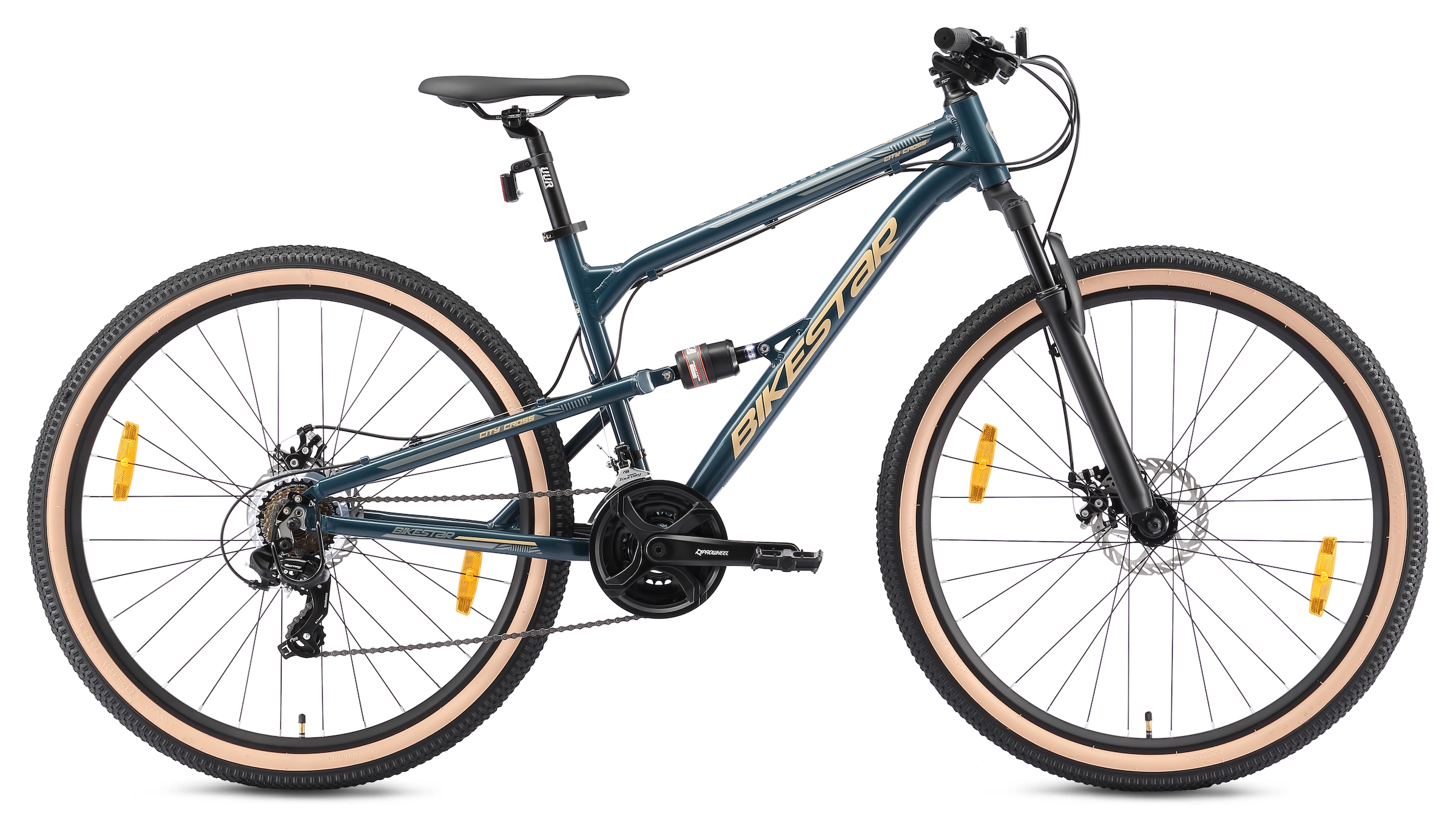 Bikestar Mountainbike 21 Gang Shimano Rd-TY300 Schaltwerk Kettenschaltung Für Damen Und Herren, Kettenschaltung