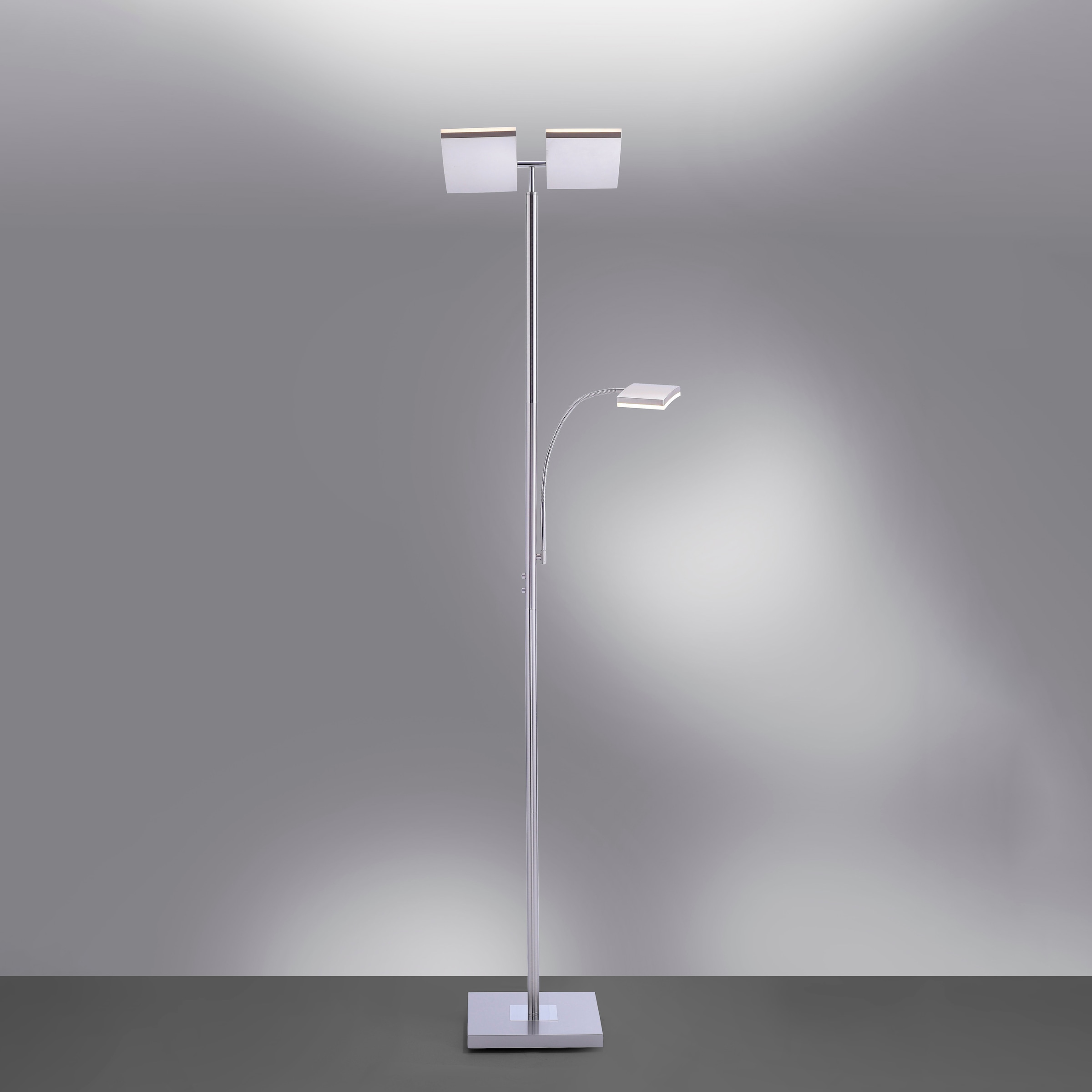 JUST LIGHT Stehlampe »RUBEN«, 2 flammig-flammig, LED, dimmbar über  Touchdimmer, Schalter, Touchschalter | BAUR | Standleuchten