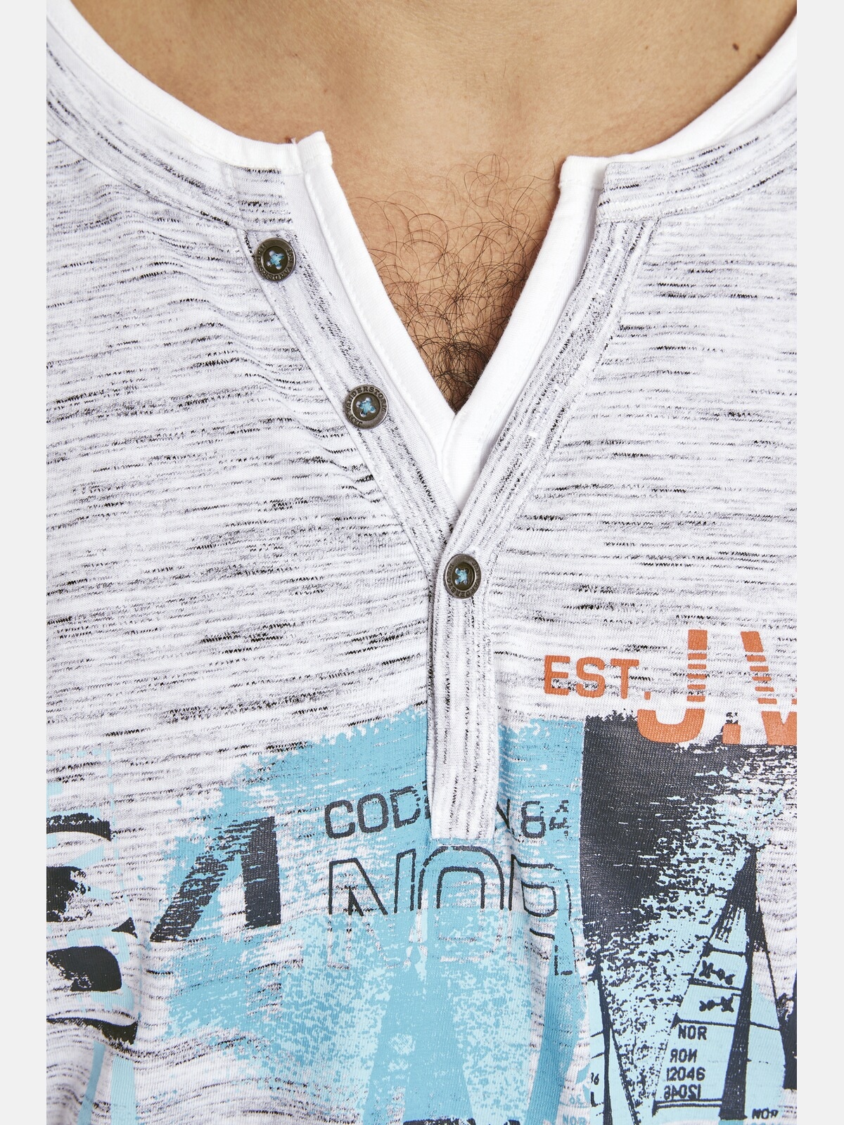Jan Vanderstorm T-Shirt »T-Shirt BALTFRIED«, (1 tlg.), mit Knopfleiste