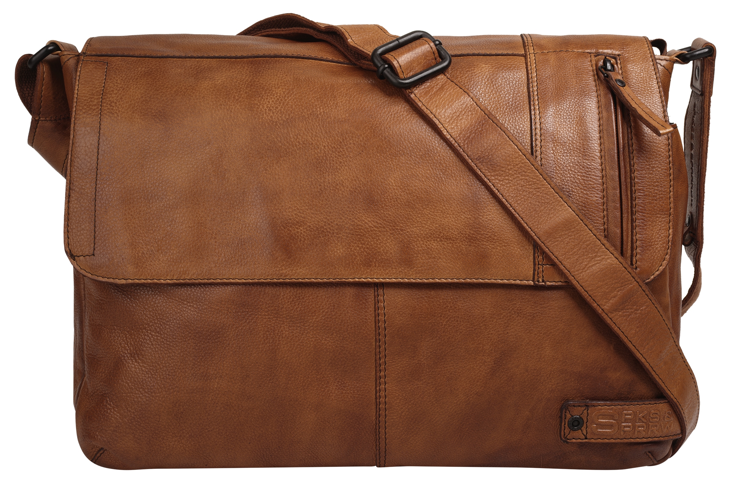 Spikes & Sparrow Messenger Bag "SPIKES & SPARROW Herren, Damen echt Leder" echt Leder