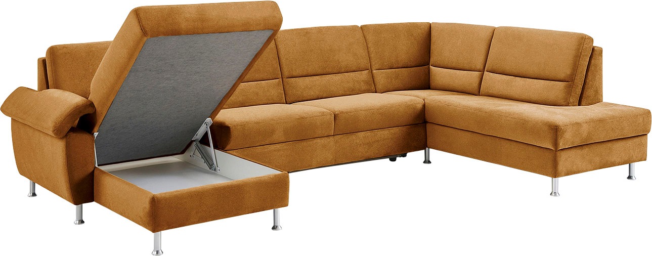 CALIZZA INTERIORS Wohnlandschaft »Onyx U-Form«, (3 St.), wahlweise mit Bettfunktion und Bettkasten
