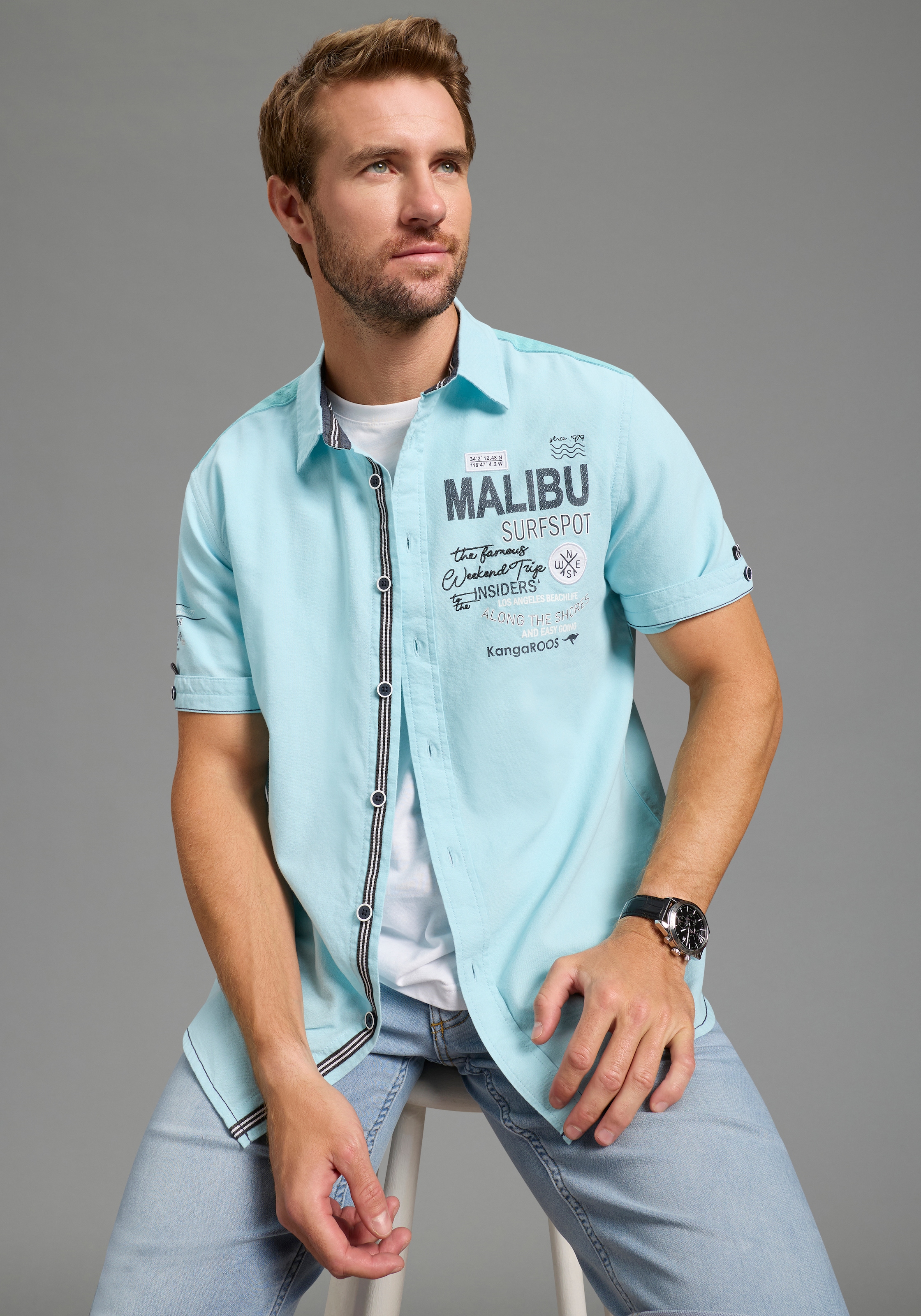 KangaROOS Kurzarmhemd Kurzarm, für Casualmode und Streetwear, aus Baumwolle günstig online kaufen
