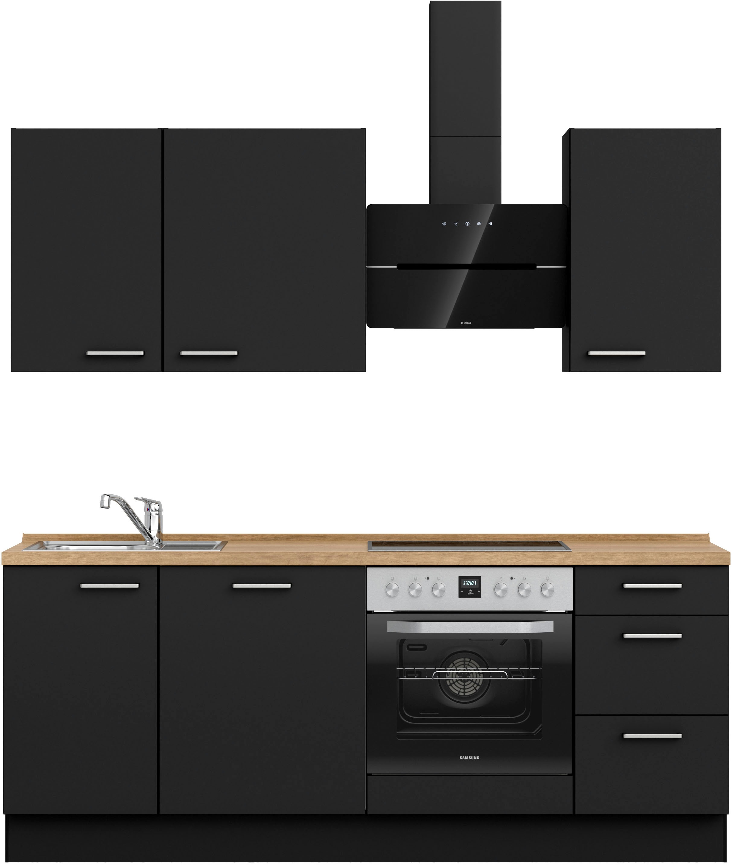 nobilia ""Touch II", NEU: individuell anpassbar mit gratis Profi-Beratung" vormontiert, Breite 210 cm, Ausrichtung wählbar, wahlw. mit E-Geräten