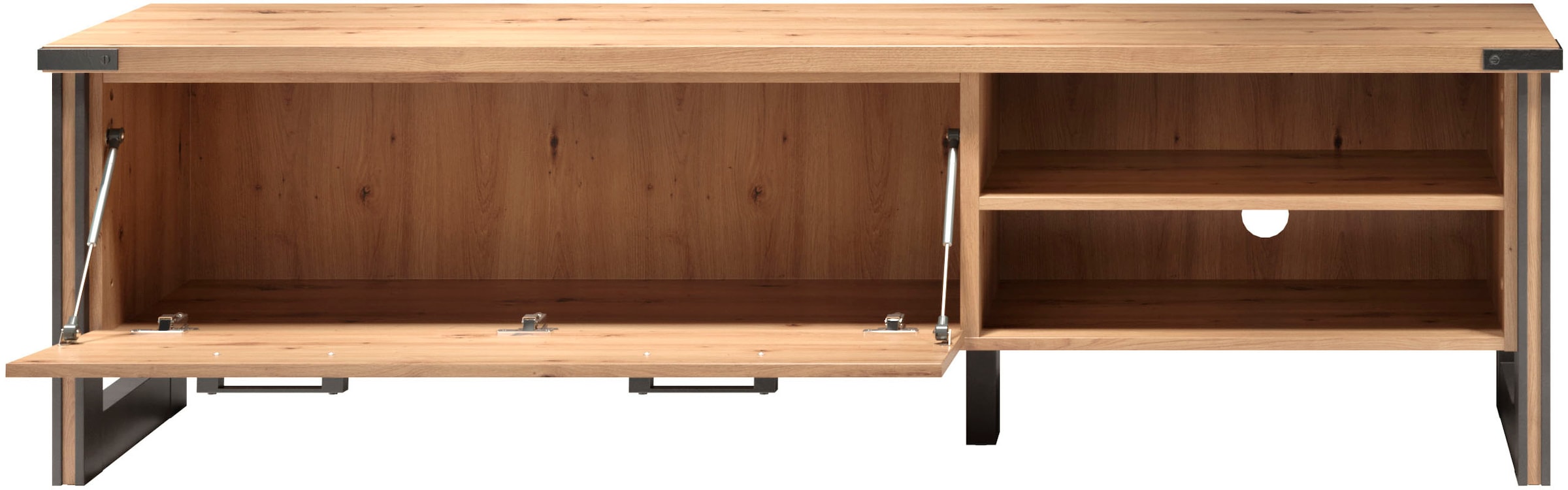 Home affaire Lowboard »Mia«, (1 St.), Echtholzoptik, Eiche, 178 cm breiter Schrank