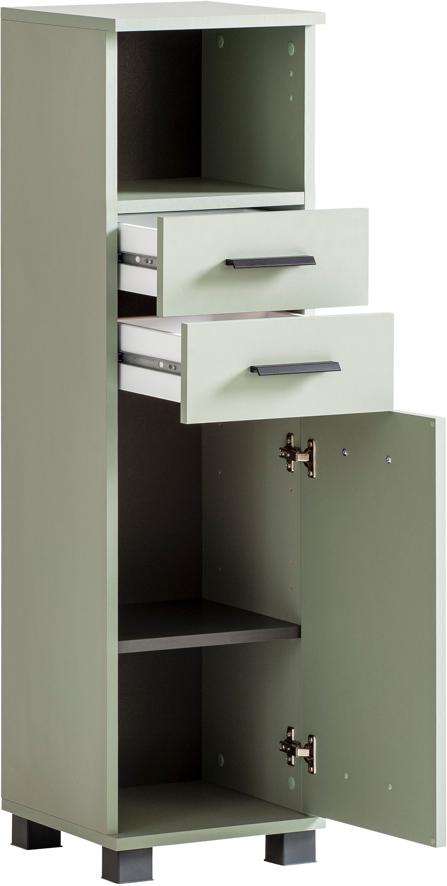 welltime Midischrank »Palermo, Breite 30 cm«, Wechselbarer Türanschlag, Metallbeschläge, Teilauszüge