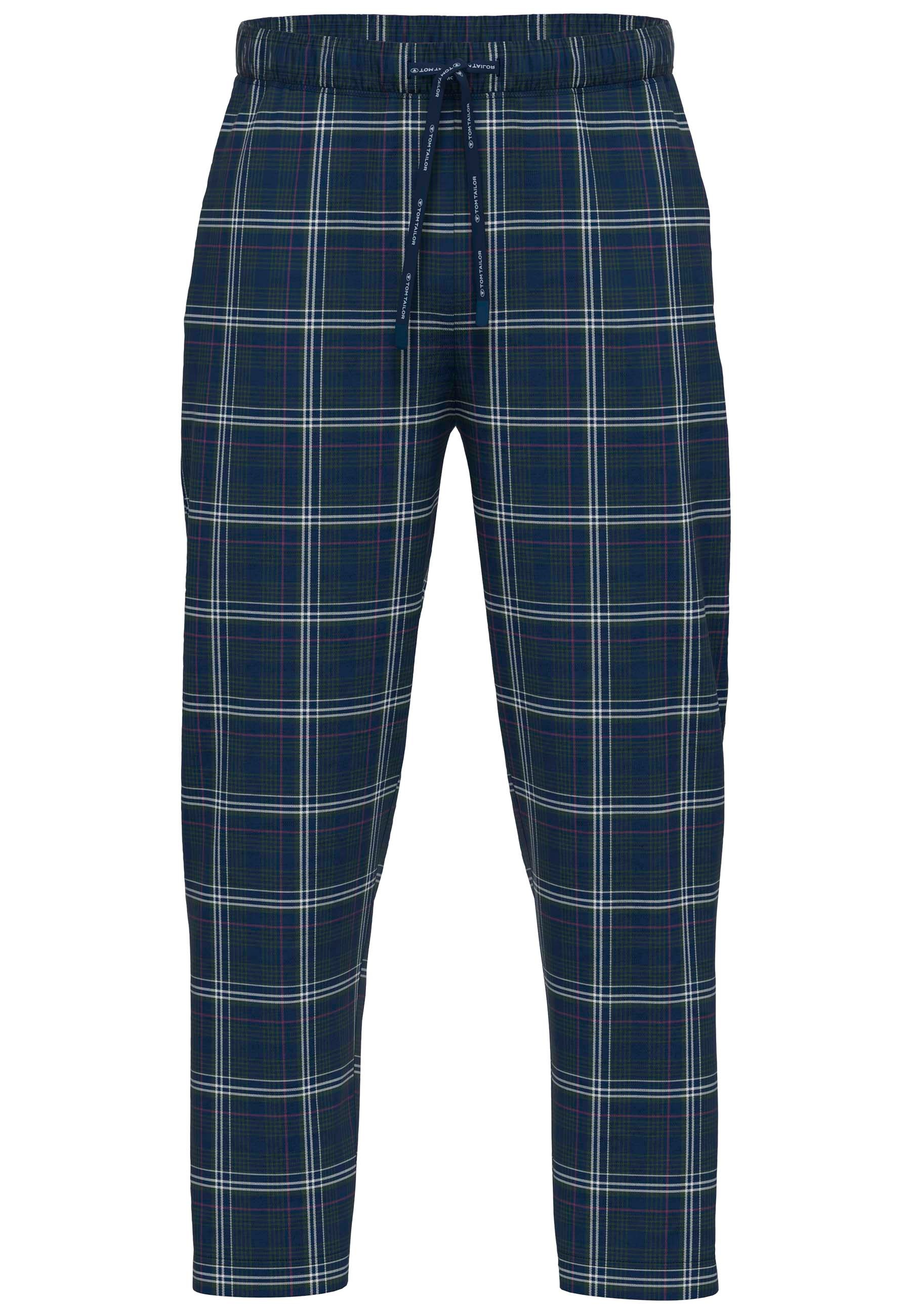 TOM TAILOR Pyjamahose "Milos" lang, kariert, leicht, weit, breiter Bund, mi günstig online kaufen