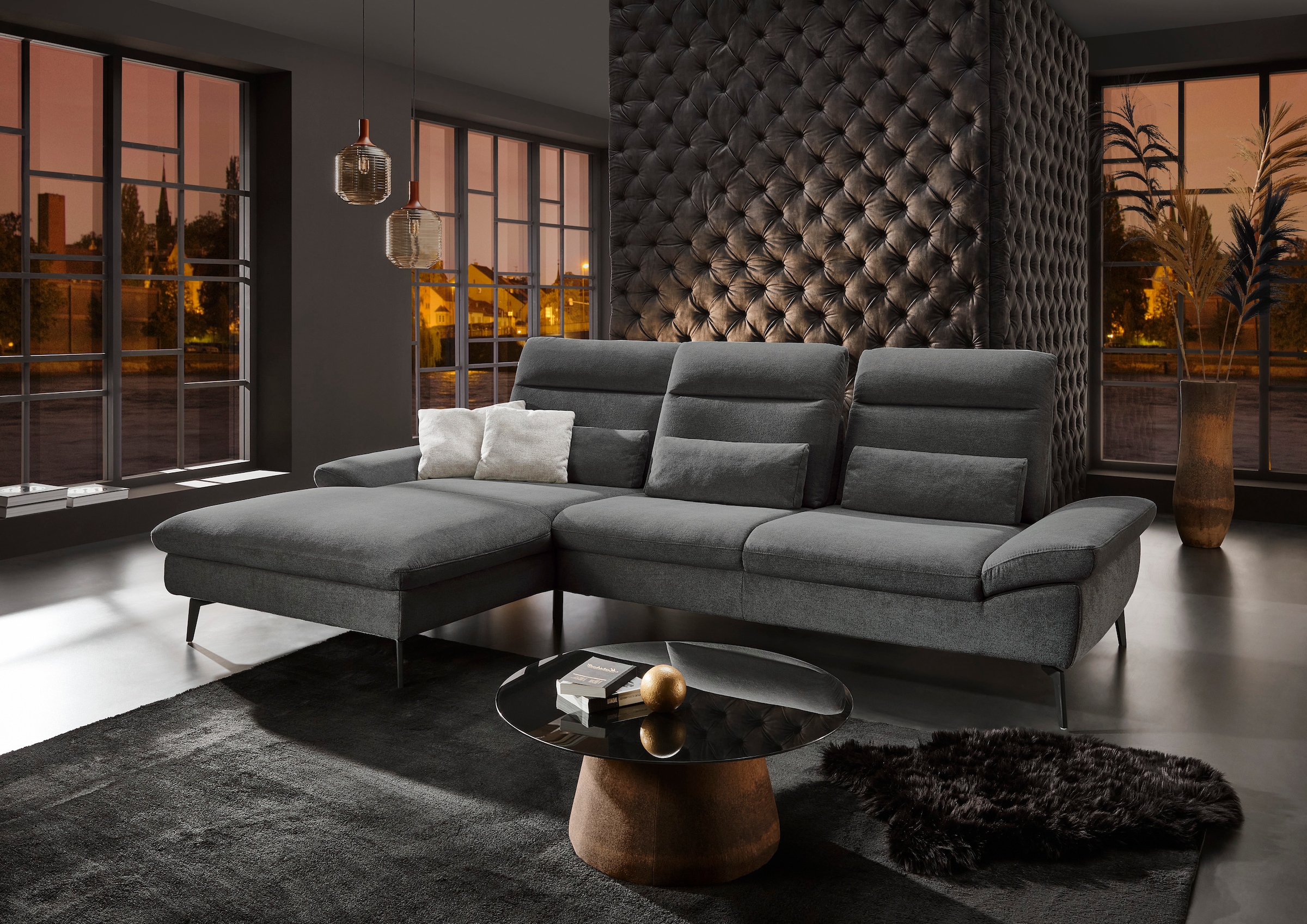 HUKLA Ecksofa "HU-HP22156 L-Form" inkl. Kopfpolsterverstellung, optional mi günstig online kaufen