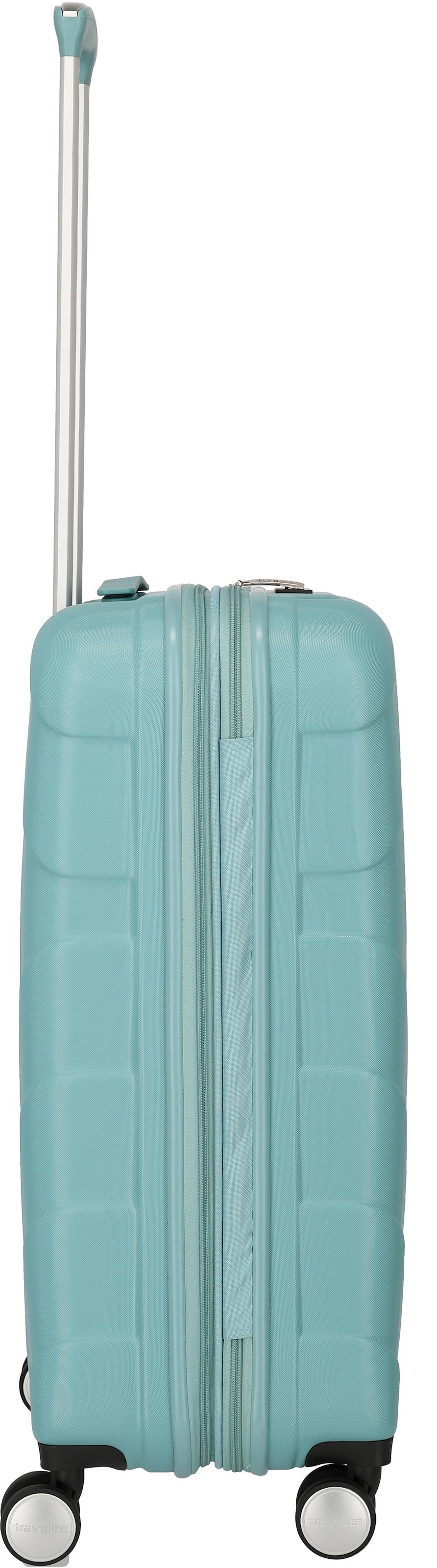 travelite Hartschalen-Trolley »Kalisto, 67 cm, aqua«, 4 Rollen, mit Volumenerweiterung;