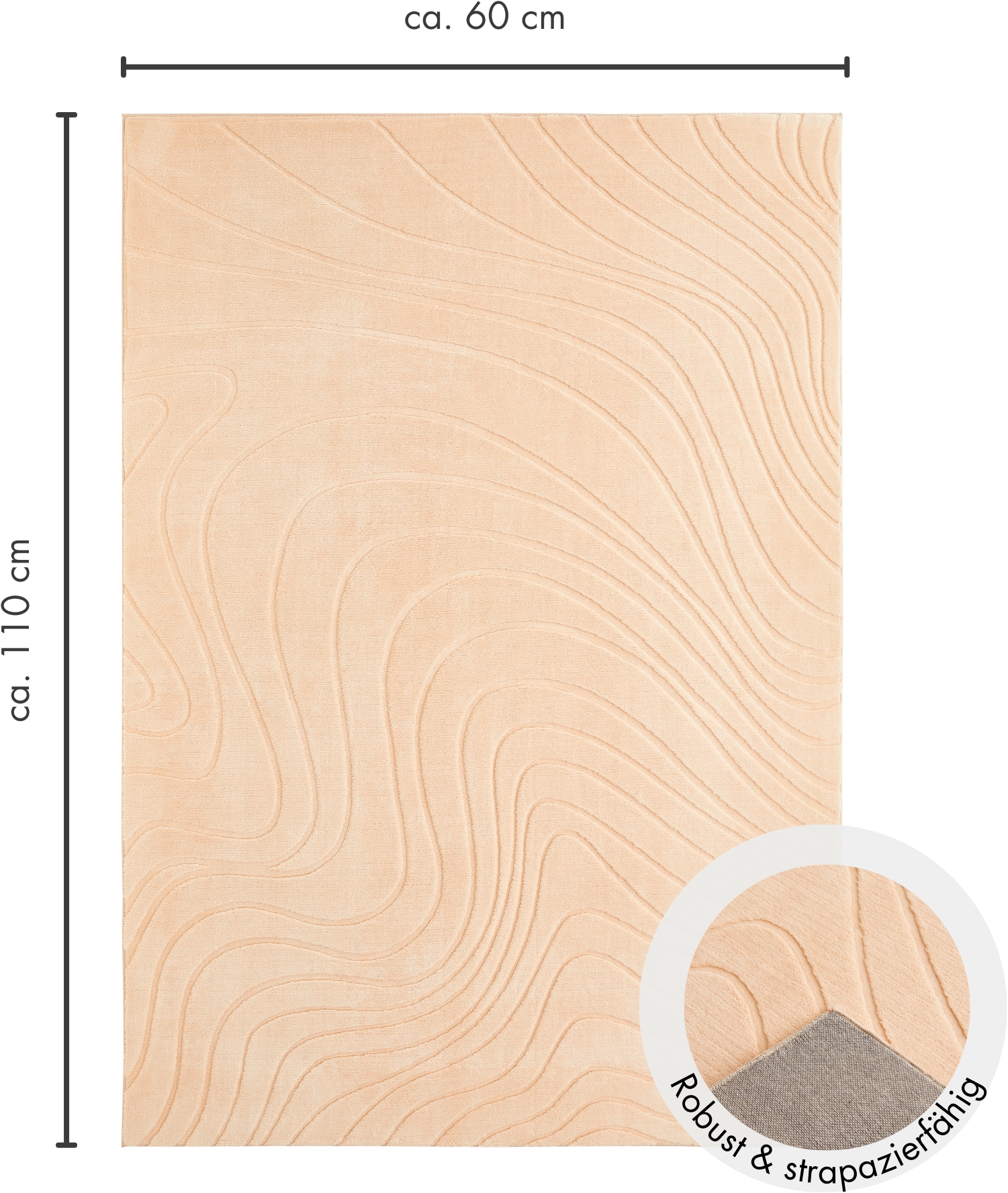 Andiamo Teppich »Dale«, rechteckig, 10 mm Höhe, Uni Farben, Hoch-Tief-Struktur, Carving-Effekt, Wohnzimmer
