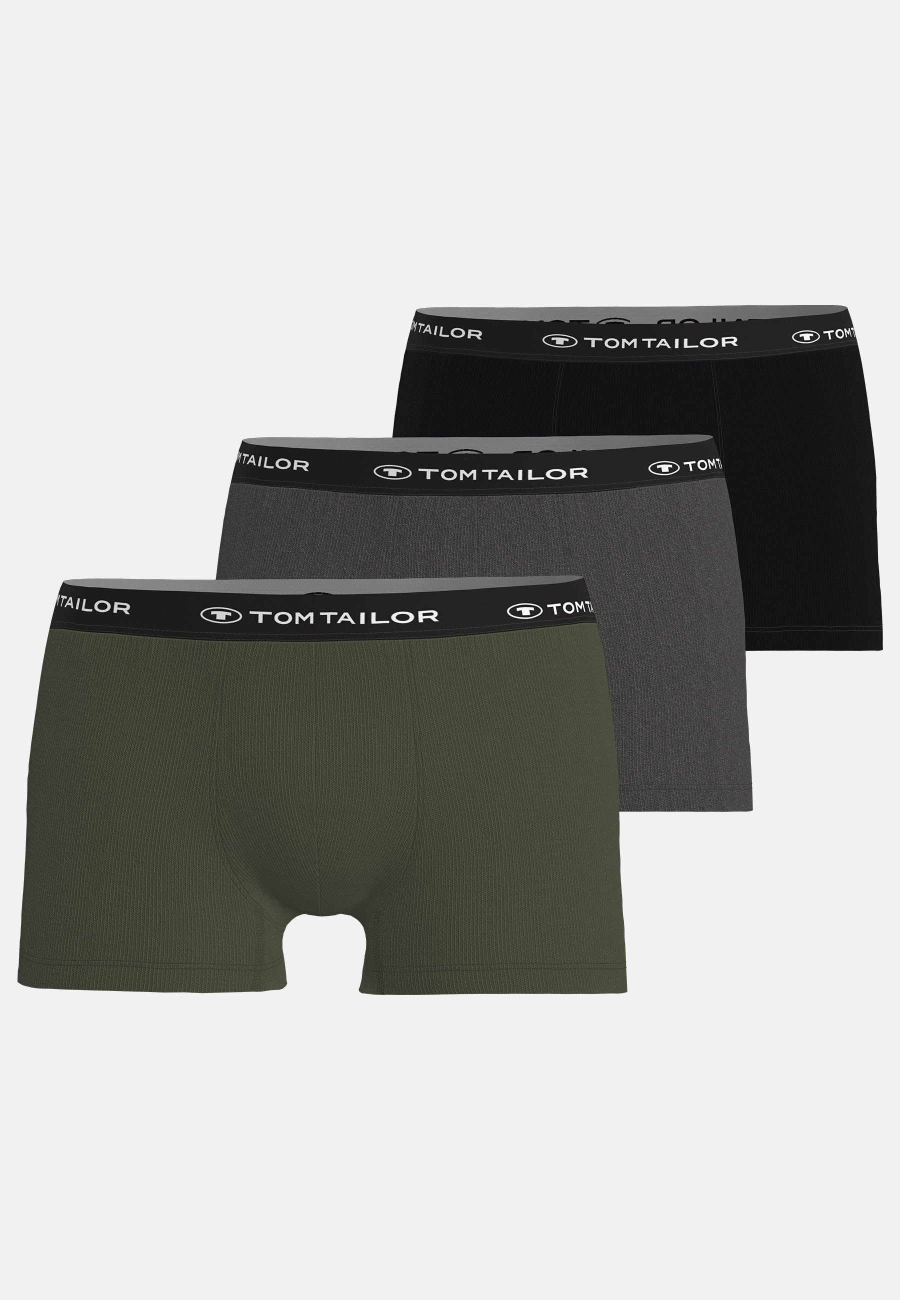 TOM TAILOR Boxershorts »Buffer« 3er Pack,  weich, bequem, basic, eng, Logobund, Baumwollmix