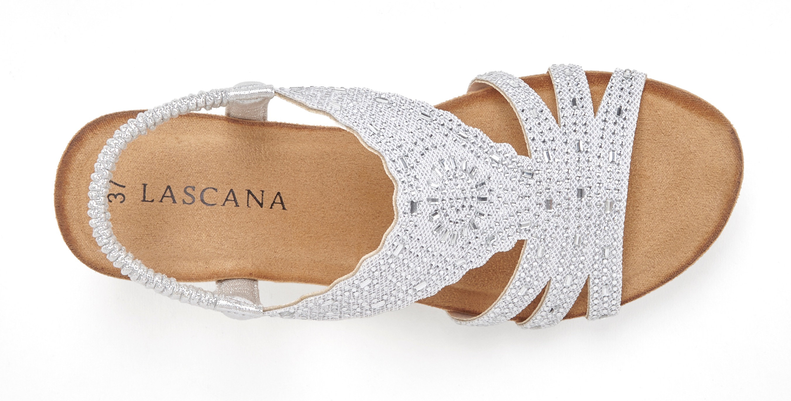 Thumbnail - LASCANA Sandalette "Sommerschuh", Sandale, Sommerschuh mit Glitzerdetails und elastischem Riemchen