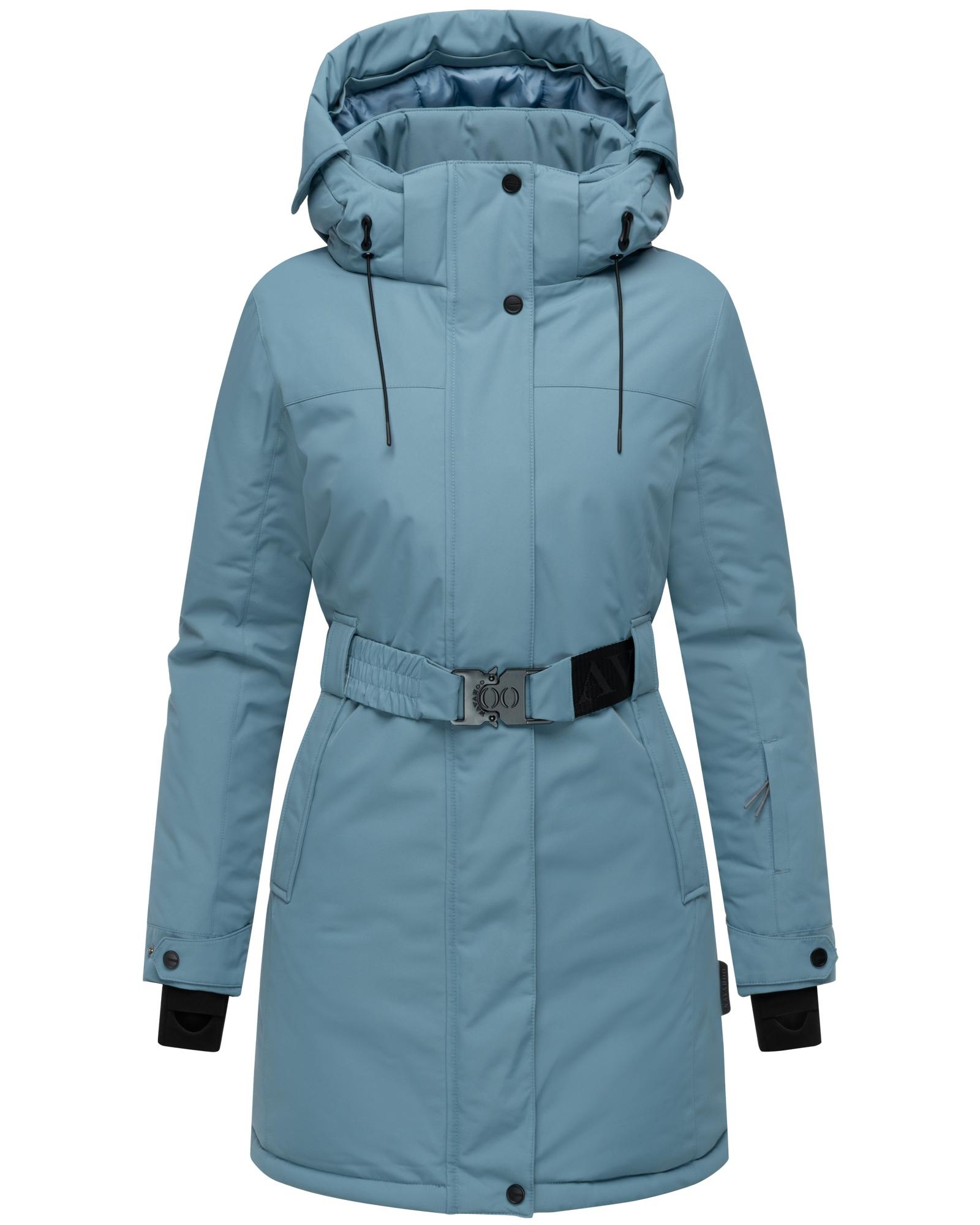 Navahoo Wintermantel "Frostkuss 14" Warmer Damen Mantel mit abnehmbarer Kapuze und Taillengürtel