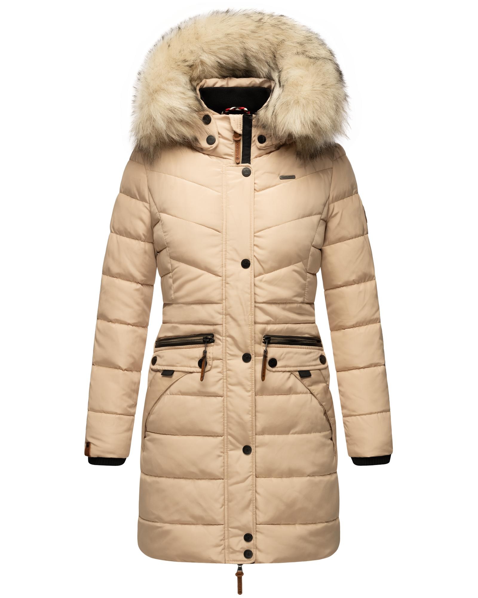 Navahoo Steppmantel »Paula«, stylischer Winter Parka m. edlem Fellimitat