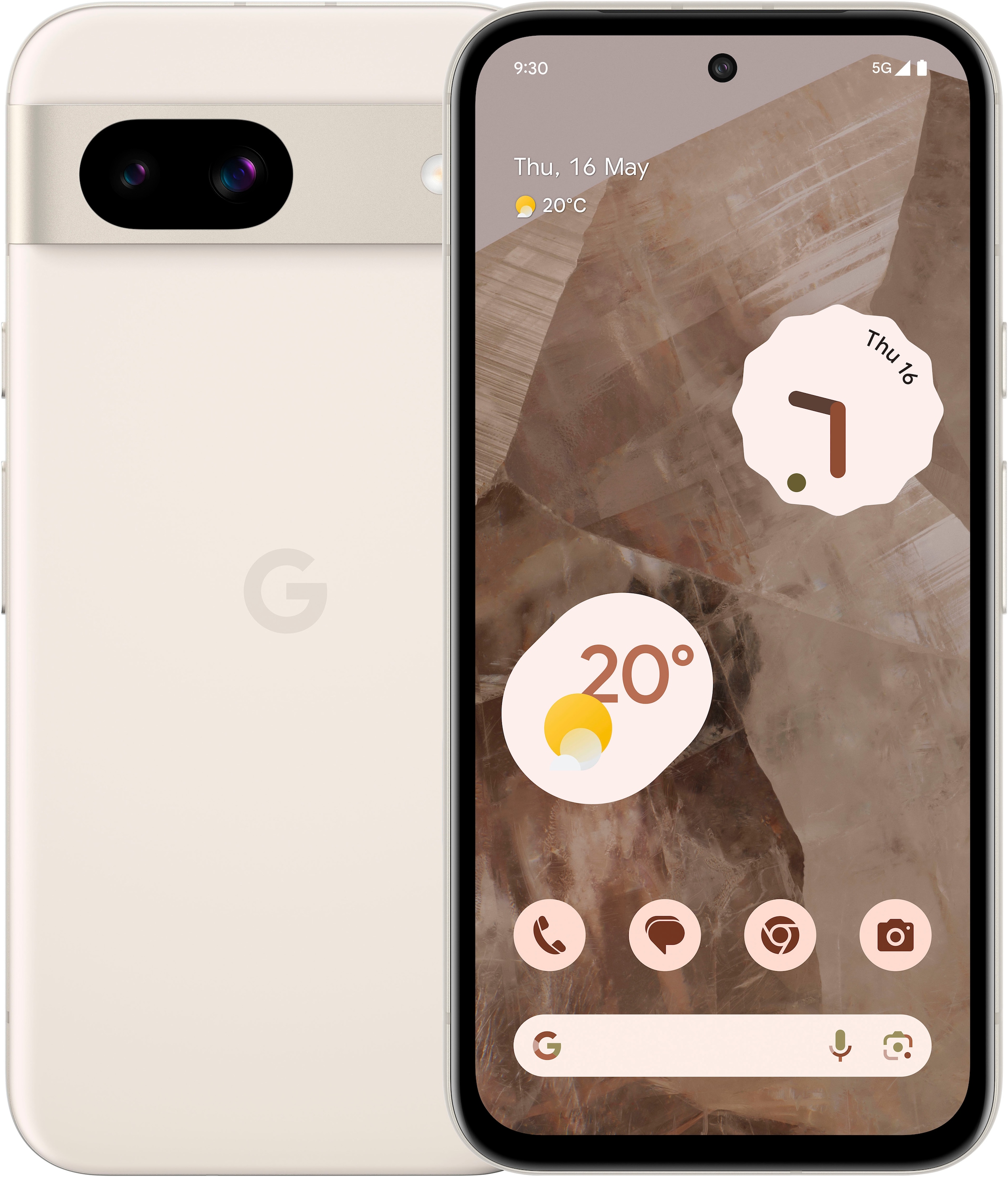 Google Smartphone »Pixel 8a 128GB«, Porcelain, 15,5 cm/6,1 Zoll, 128 GB Speicherplatz, 64 MP Kamera