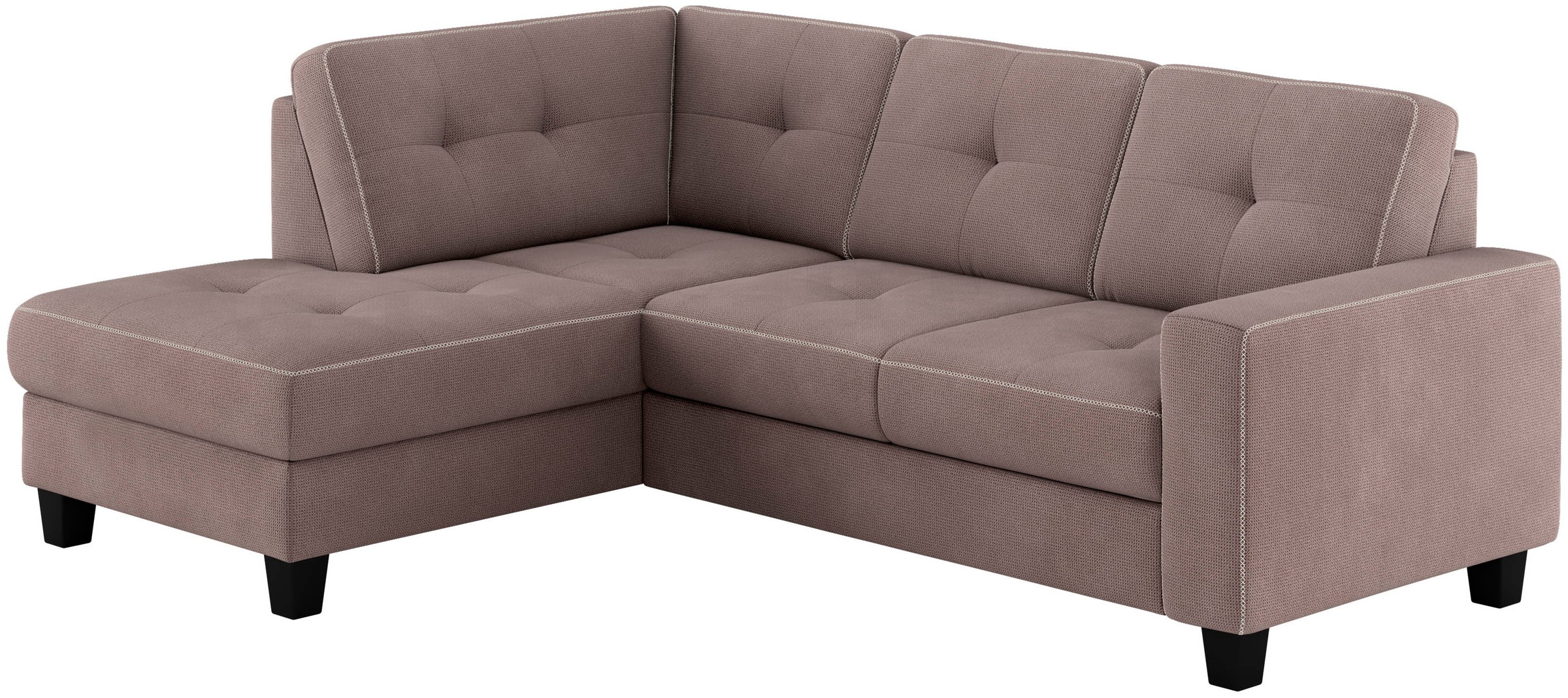 Places of Style Ecksofa »Varese«, Kreuznaht in beige