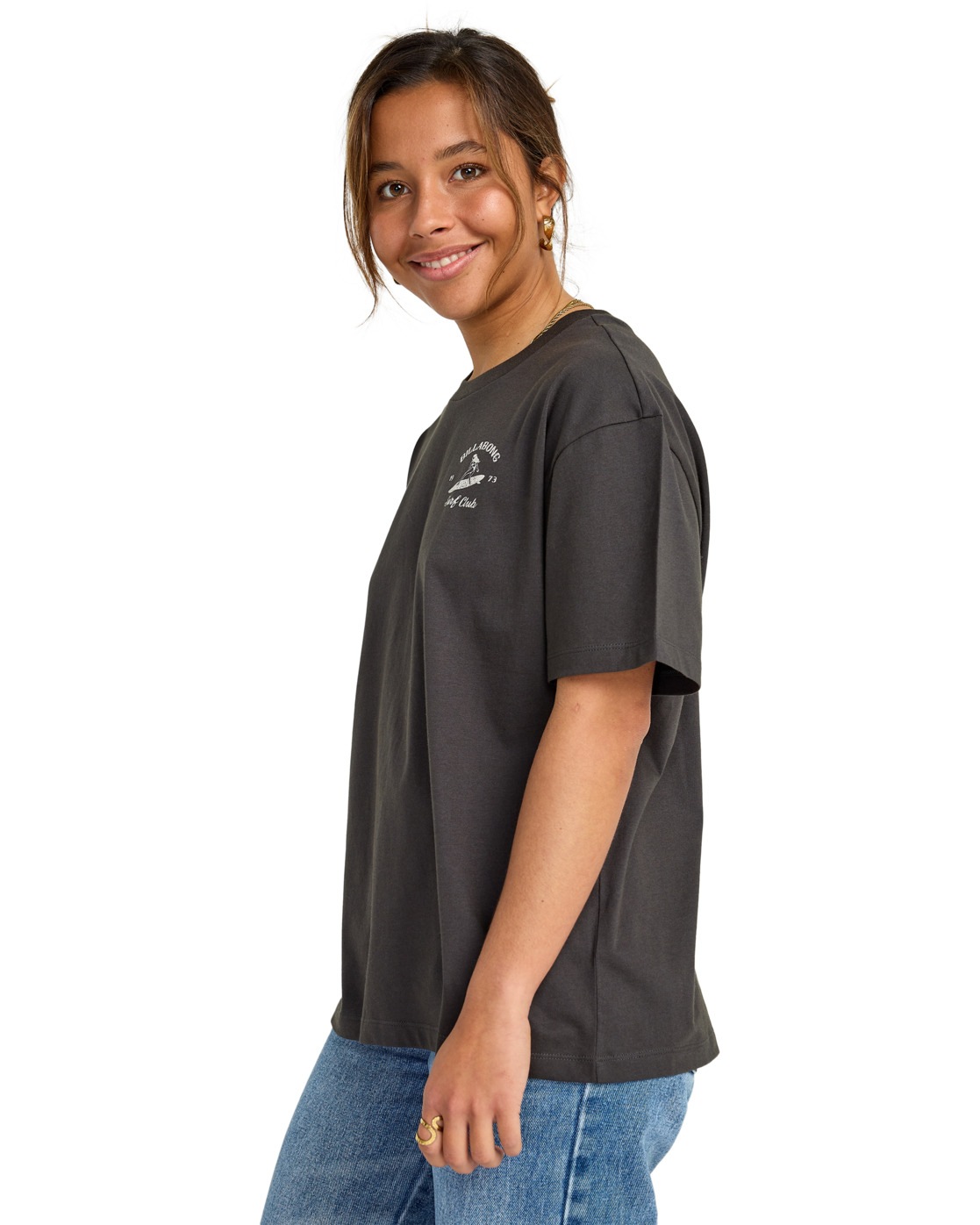 T-Shirt BILLABONG "Catch Feelings", Damen, Gr. S, schwarz (off schwarz), Obermaterial: 100% Walkfrottier;, Shirts T-Shirt 3