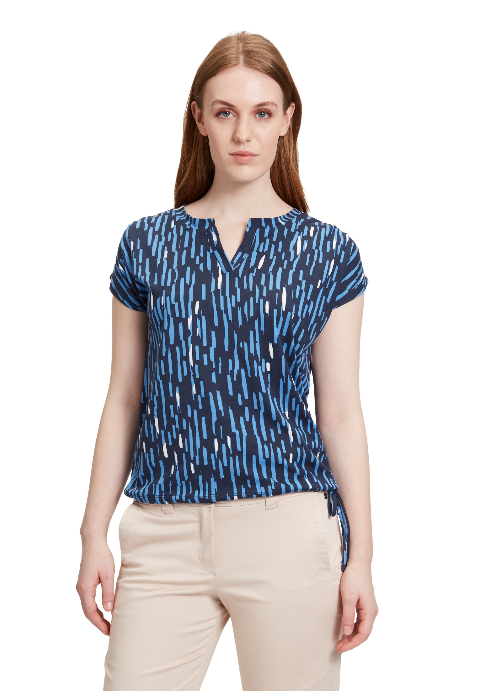 Betty&Co Kurzarmshirt "Betty & Co Casual-Shirt mit Tunnelzug", Druck günstig online kaufen