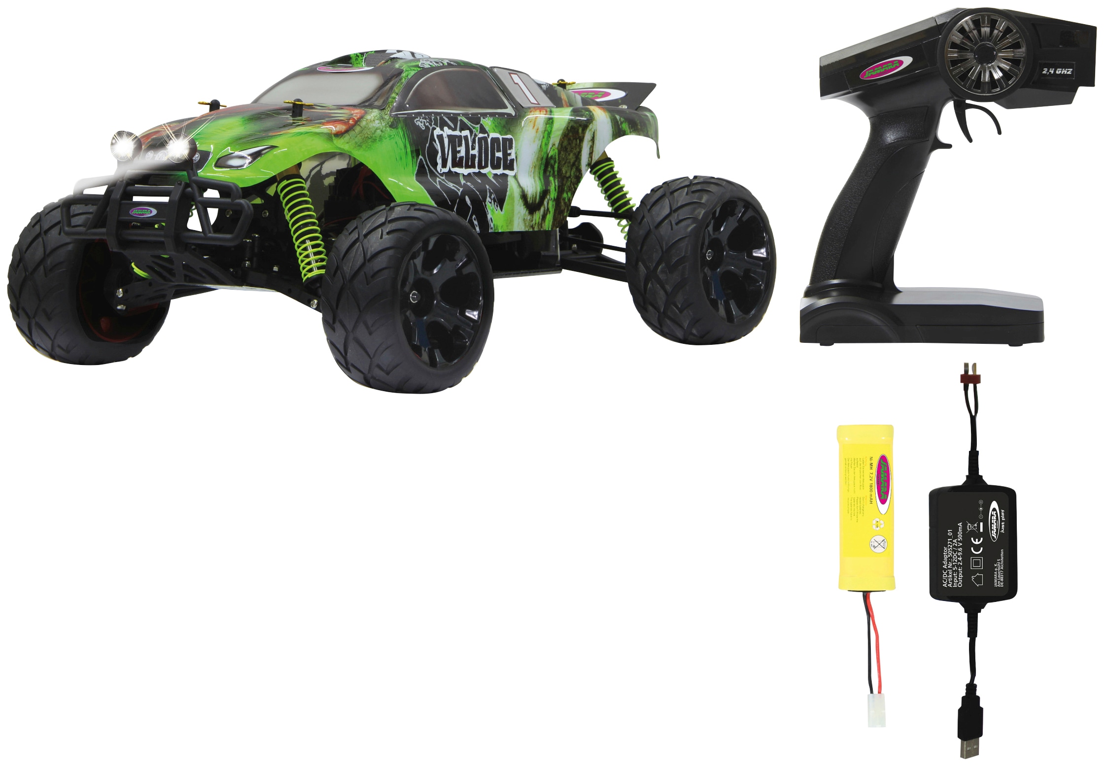 RC-Monstertruck »Veloce Monstertruck 4WD«, 1:10, 2,4 GHz, mit LED