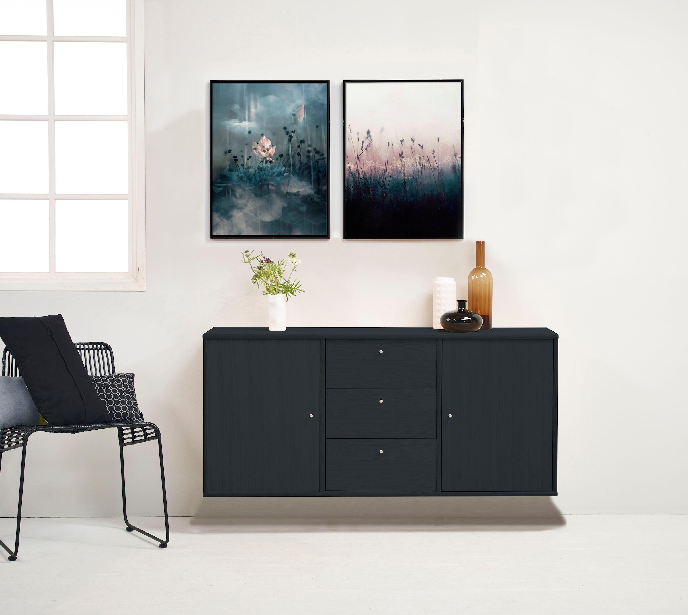 Hammel Furniture Sideboard 133 | mit und cm, BAUR Schubladen, B: Designmöbel Schrank, »Mistral, hängend/stehend montierbar«, Türen Hochwertig anpassungsbar