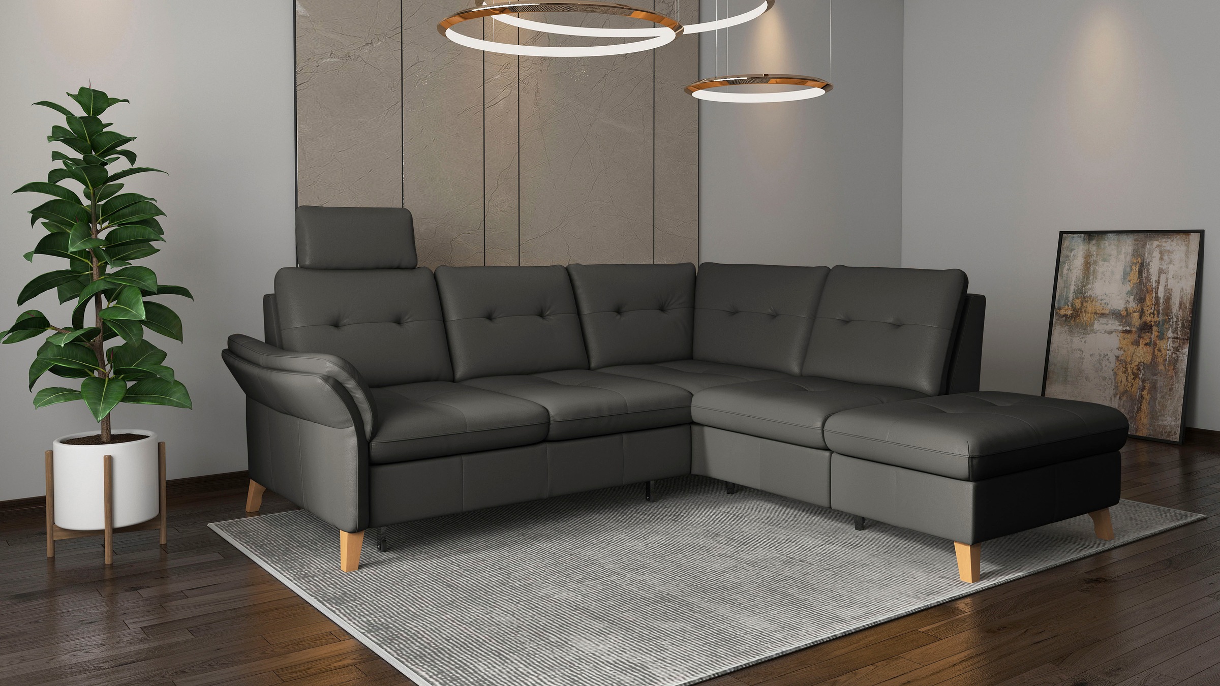 sit&more Ecksofa »Göteborg«, inkl. Sitztiefenverstellung, wahlweise mit Bettfunktion & Bettkasten