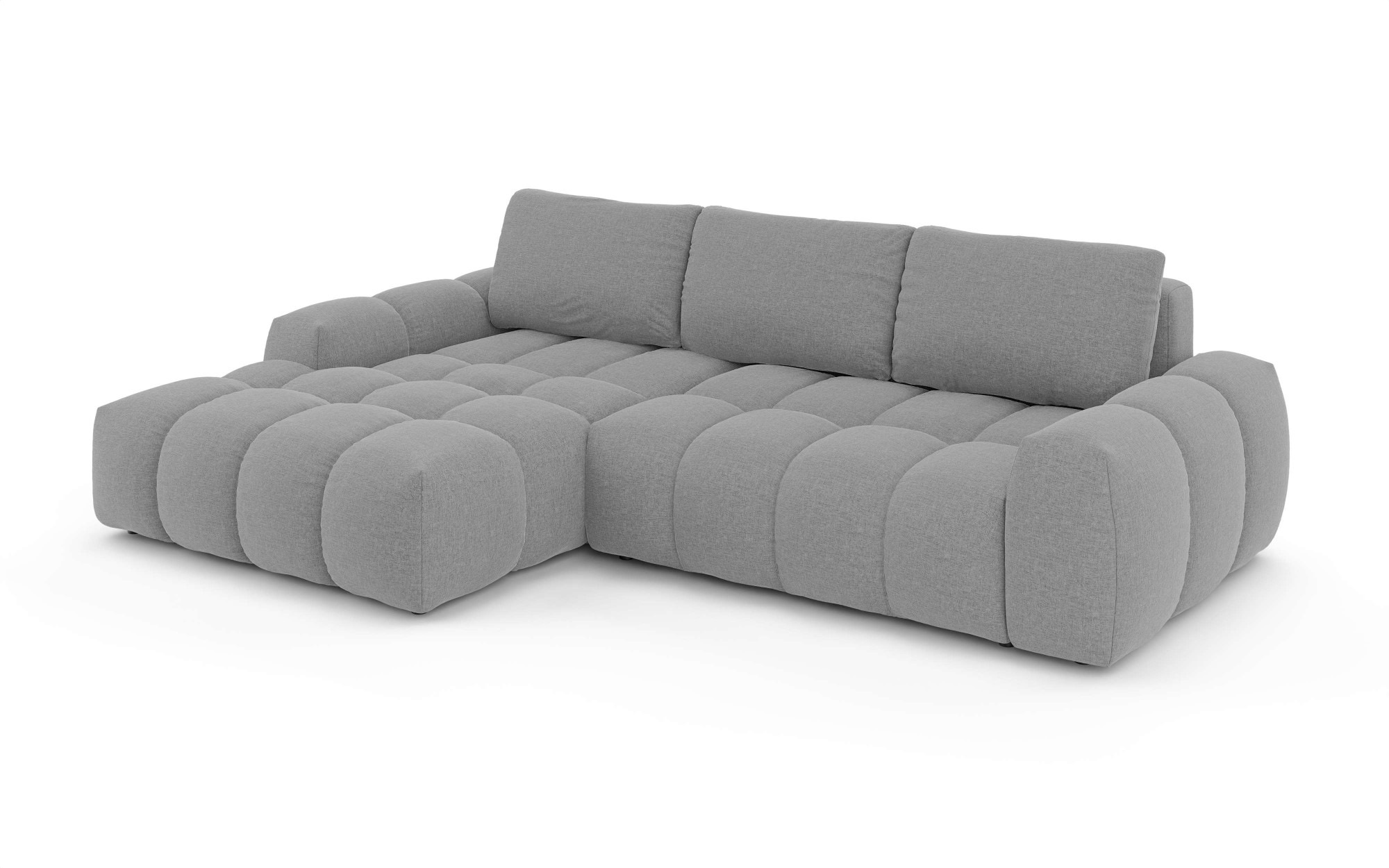INOSIGN Ecksofa »AZITA klein optionale Schlafsofa mit Bettkasten, B/T/H: 270/166,5/84cm«, L-Form mit Wellenunterfederung, Bubble-Optik
