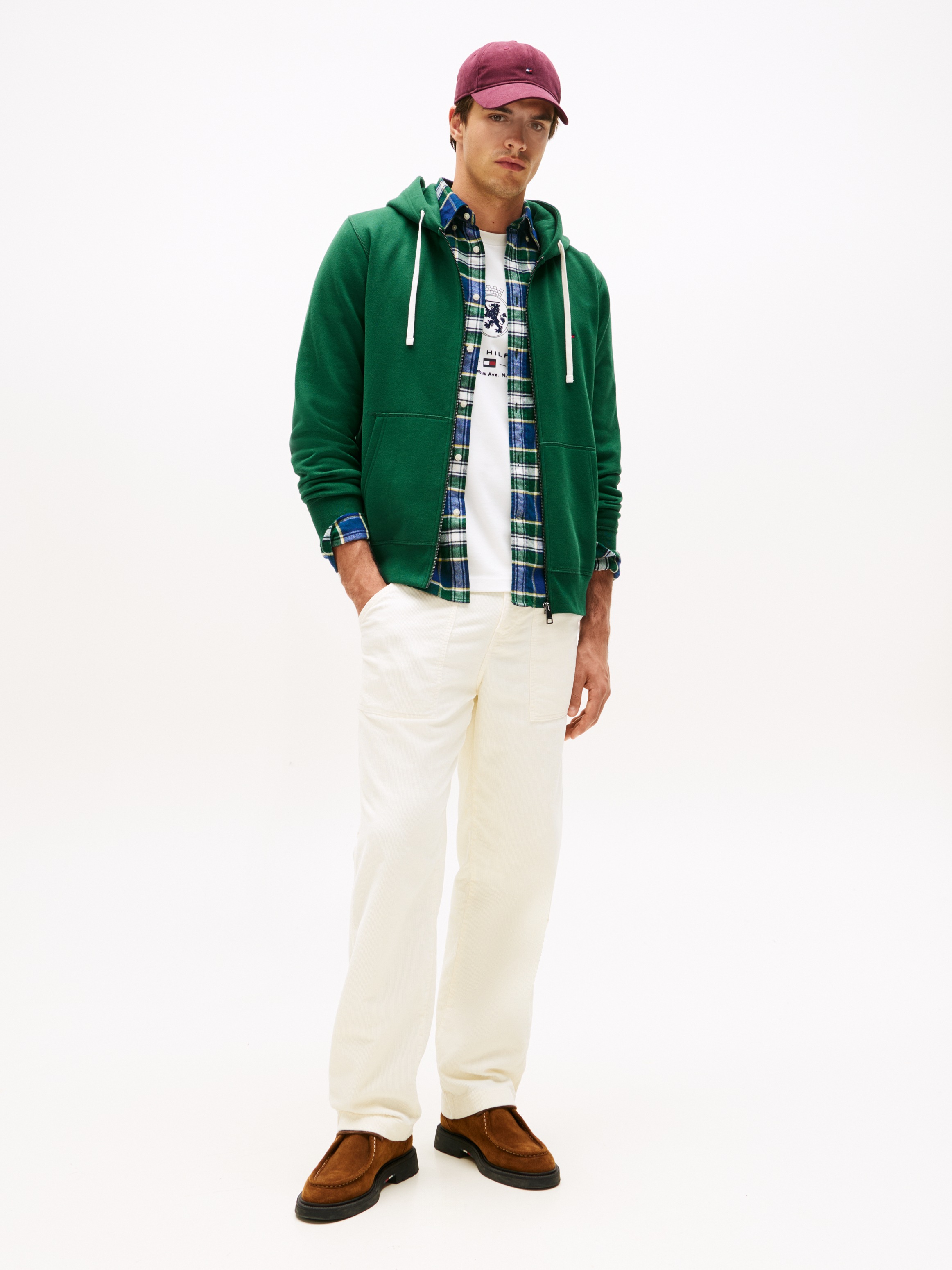 Tommy Hilfiger Kapuzensweatjacke »ESSENTIAL FLEECE ZIP THROUGH«, kleine Logostickerei