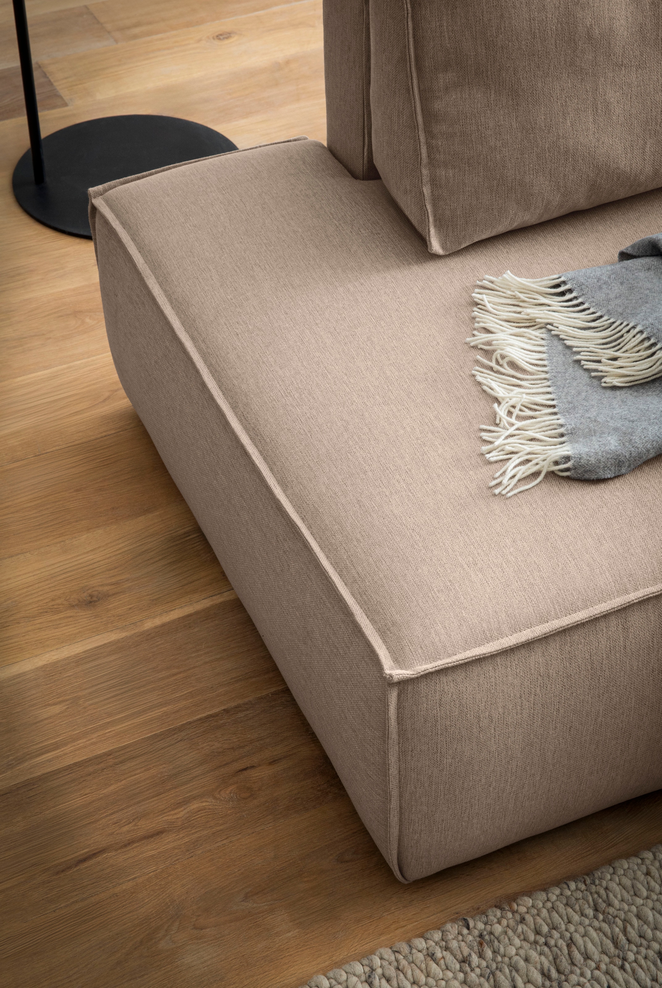 Home affaire Ecksofa »SHERWOOD, Schlafsofa in L-Form offen (275cm), Cord, Leinenoptik«, Schlaffunktion und Bettkasten, Kedernaht, hoher Sitz- & Liegekomfort