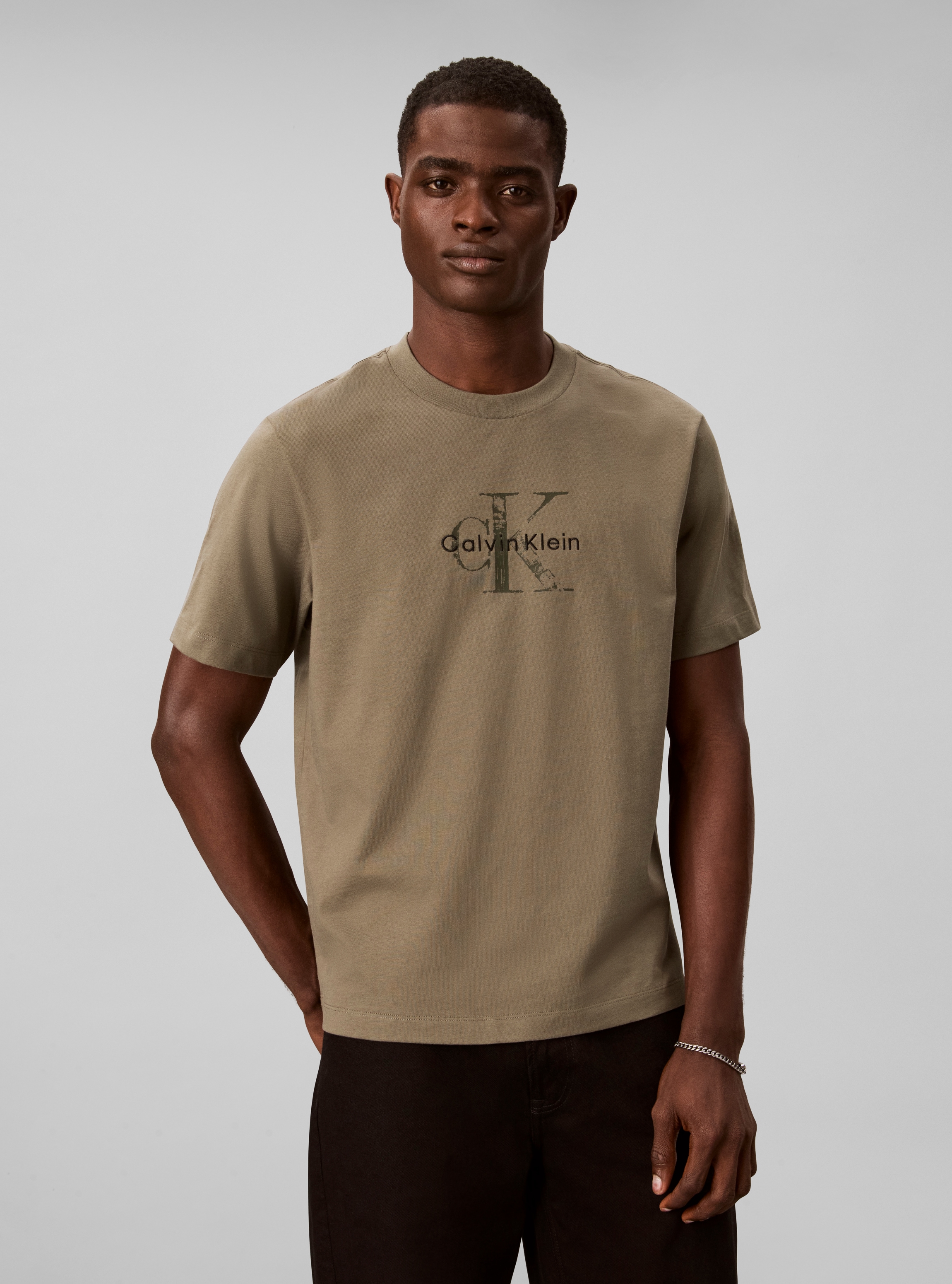 Calvin Klein Jeans T-Shirt Rundhalsausschnitt, Regular Fit, Logo-Print