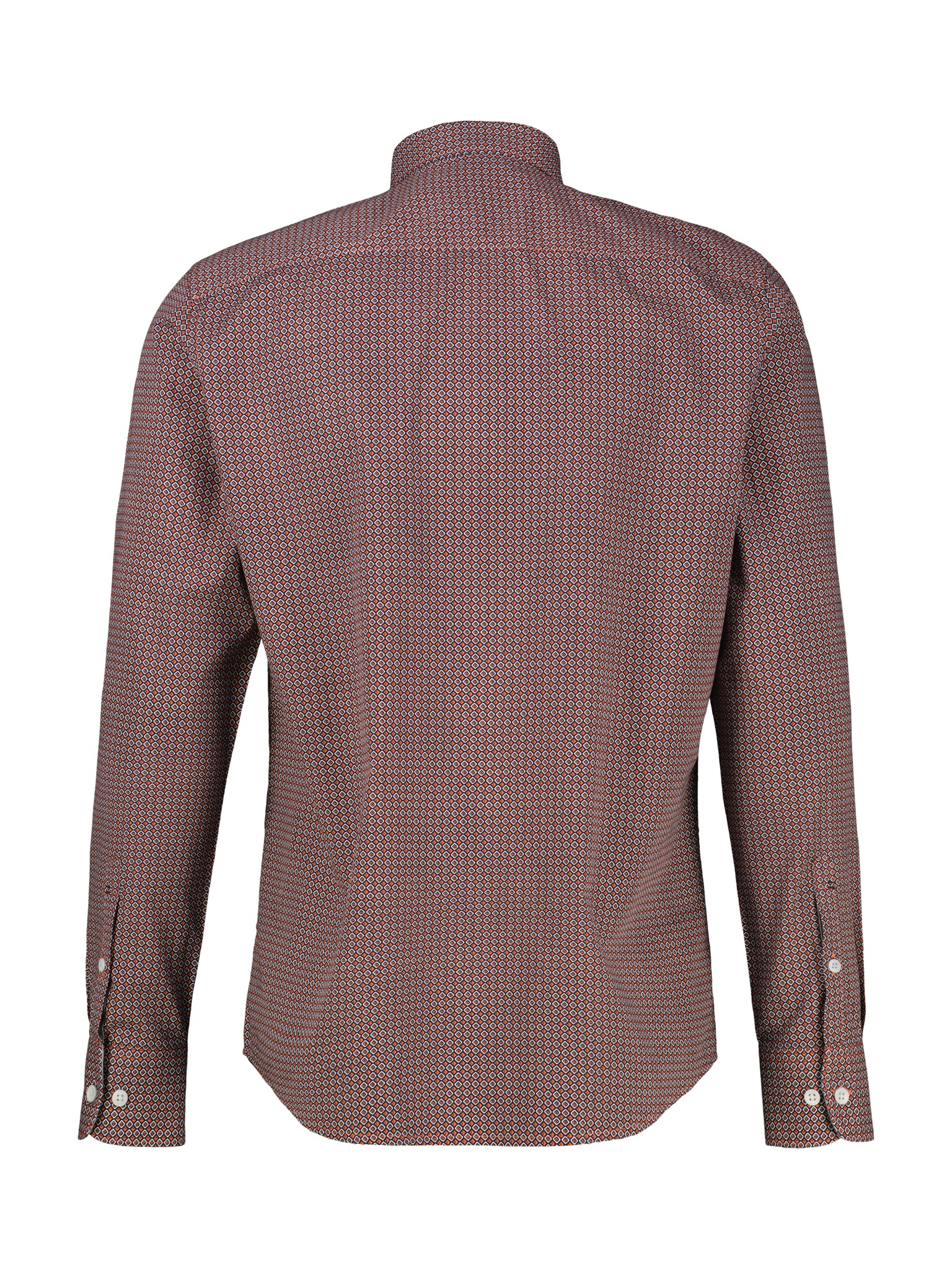 Langarmhemd LERROS, Herren, Gr. XL, N-Gr, vivid rot, Web, Obermaterial: 100% Baumwolle, gemustert, regular fit hüftbedeckend, Rundhals, Hemden, mit Minimal-Print 6