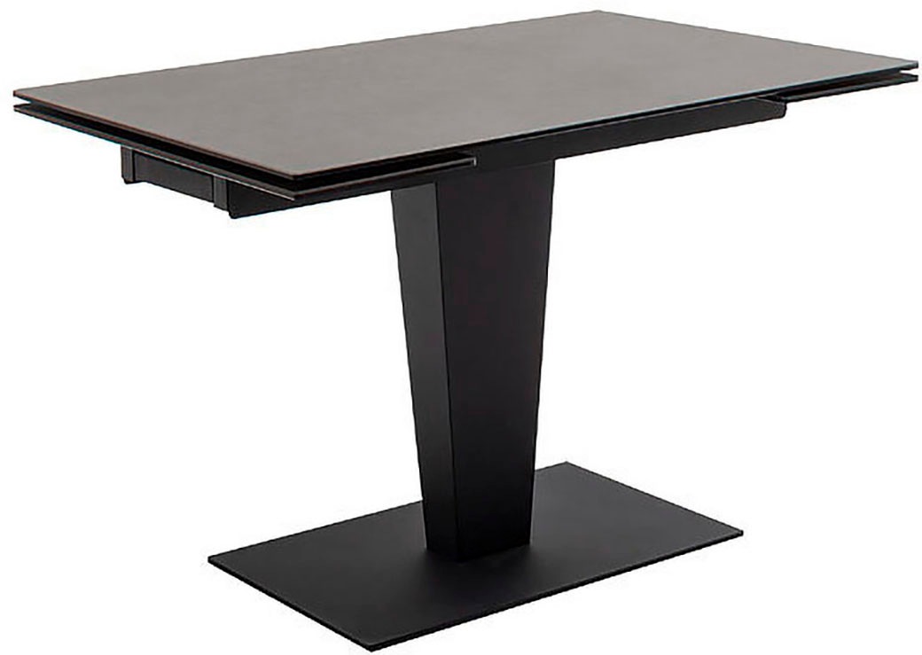 MCA furniture Esstisch »PESARO Auszugstisch mit Säule 120-180 cm«, (Einzelstück), Keramik,Edelstahl,Stirnauszug,ausziehbar,Tischplatte 14 mm