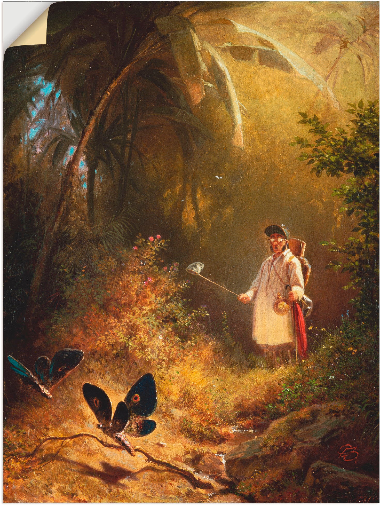 Wandbild BAUR in St.), kaufen »Der Artland Poster Schmetterlingsfänger«, | versch. Leinwandbild, Mann, Größen als (1 oder Wandaufkleber