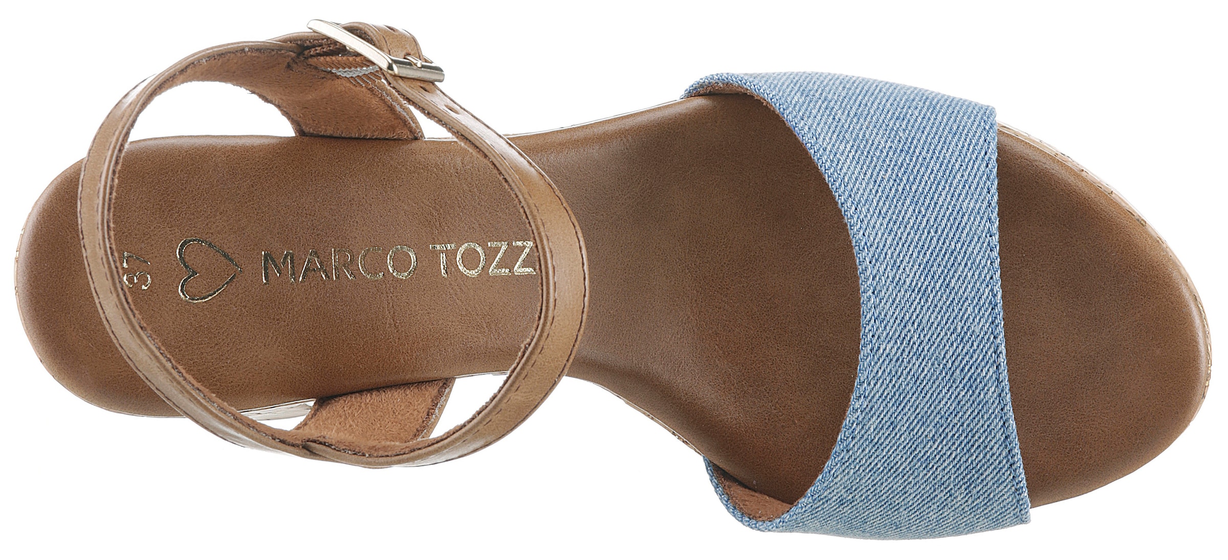 MARCO TOZZI Sandalette, Blockabsatz, Plateau, Riemchensandale mit verstellbarer Schnalle