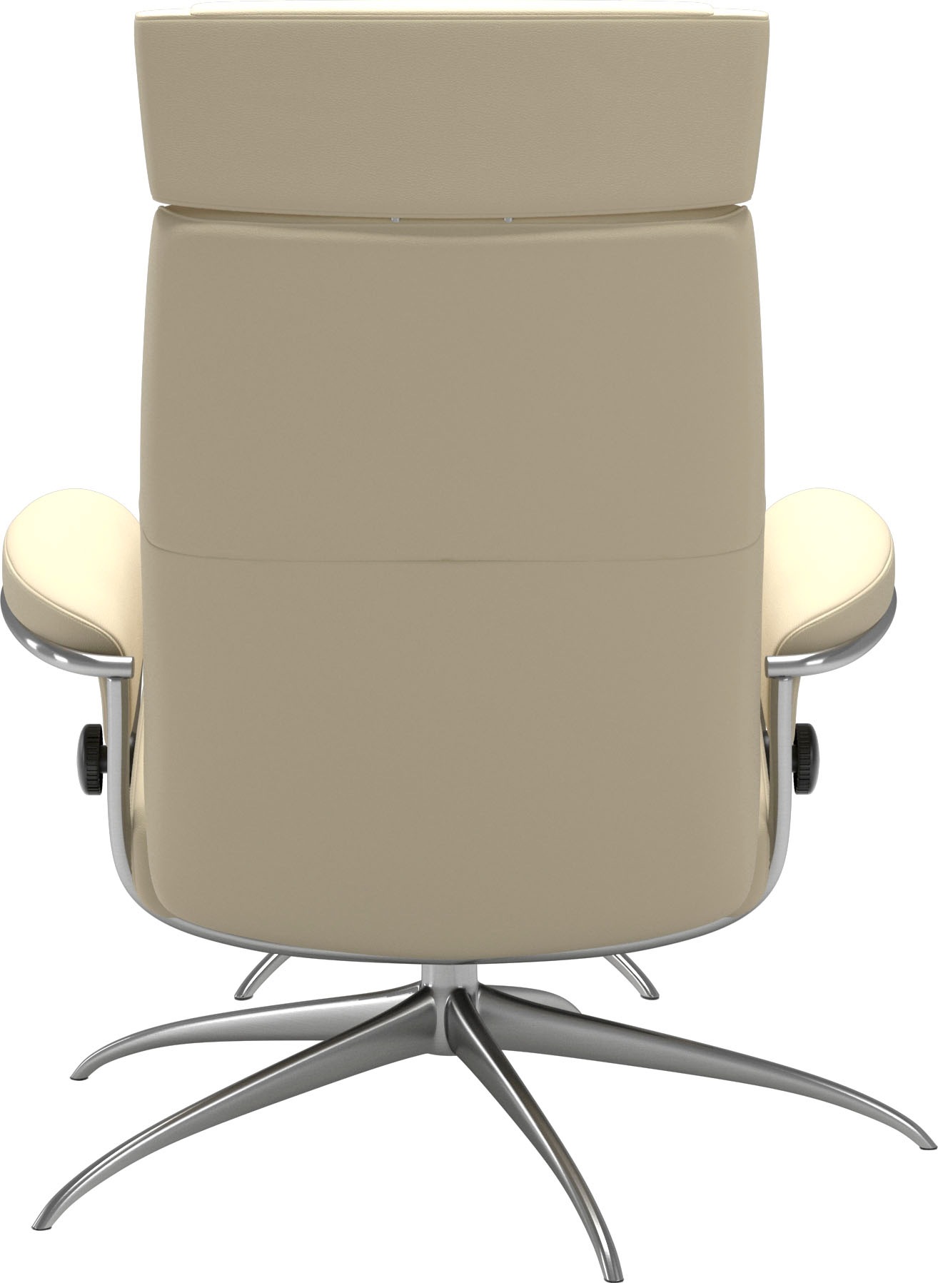 Stressless® Relaxsessel »Paris«, (Set, Relaxsessel mit Hocker), mit Hocker, Low Back mit Kopfstütze, mit Star Base, Gestell Chrom