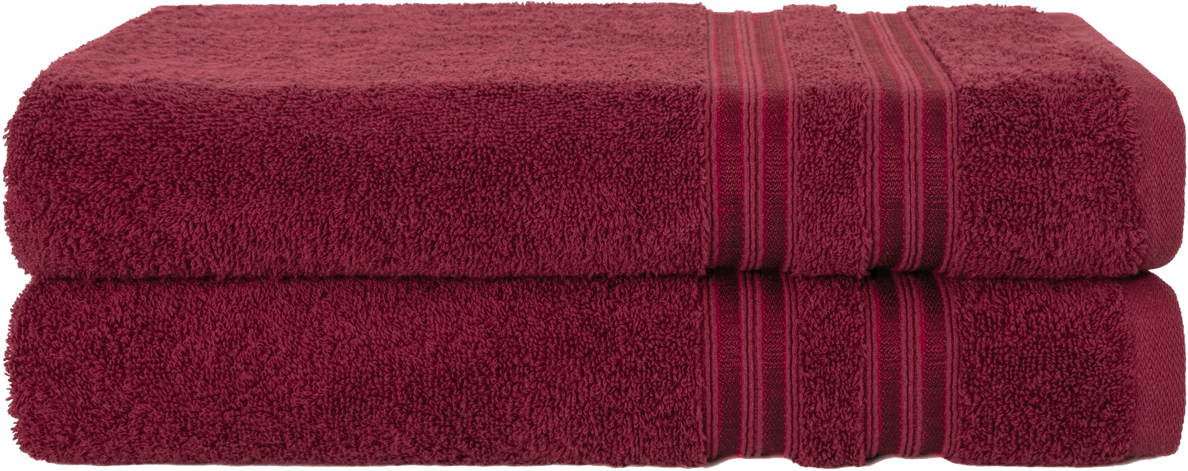 Thumbnail - HAMMETEX Duschtuch "2er Set Badetücher 70x140 cm, 100% Baumwolle, Weich & Saugstark" mit Bordüre, einfarbig, weich