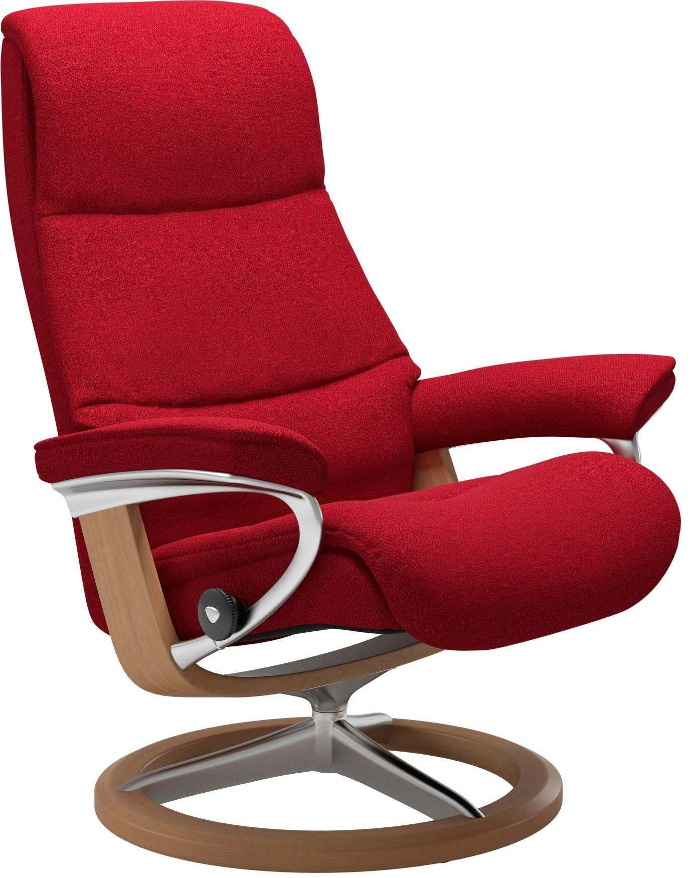 Stressless® Relaxsessel »View«, (Set, Relaxsessel mit Hocker), mit Signature Base, Größe S,Gestell Eiche