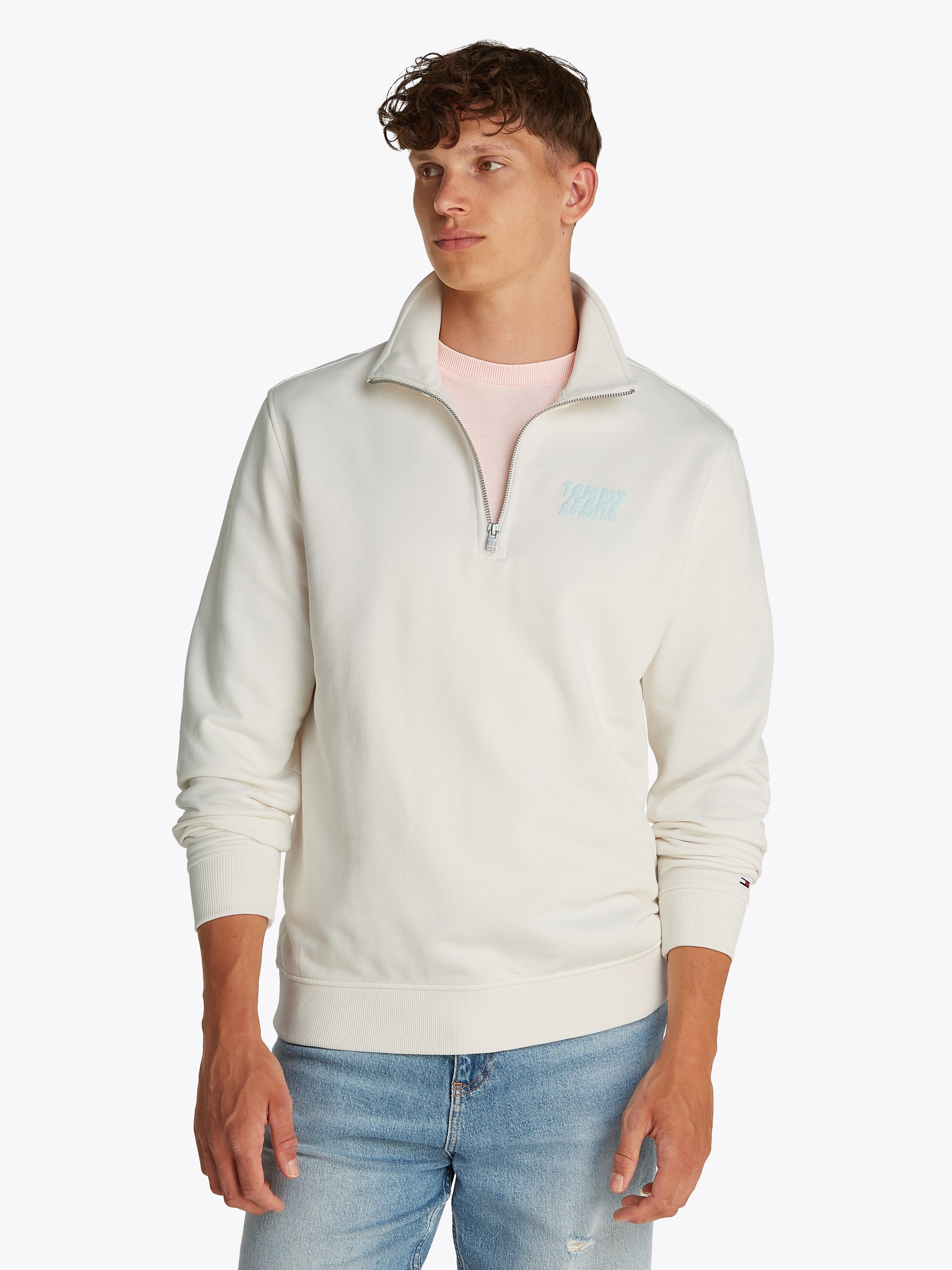 Tommy Jeans Sweatshirt "TJM REG BUBBLE QRTR ZIP FRNT/BCK", mit großem Rücke günstig online kaufen