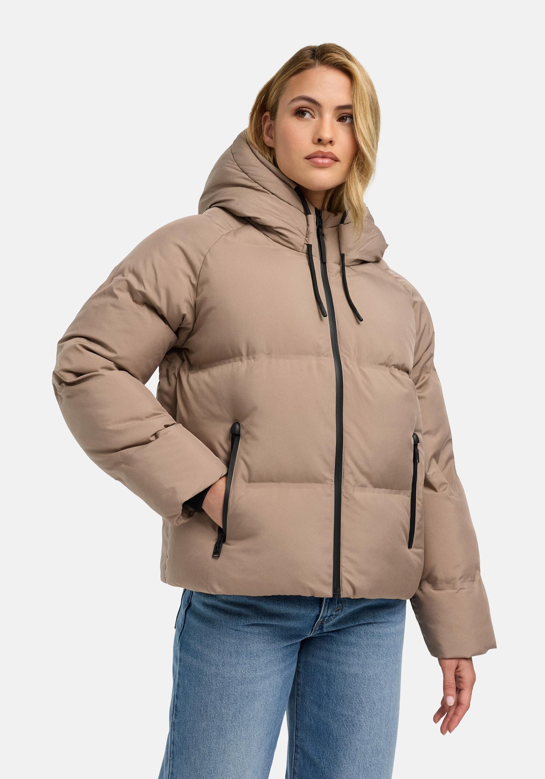 Navahoo Winterjacke "Petit-Puffy 14" mit Kapuze Damen Jacke mit verschweißter Steppung