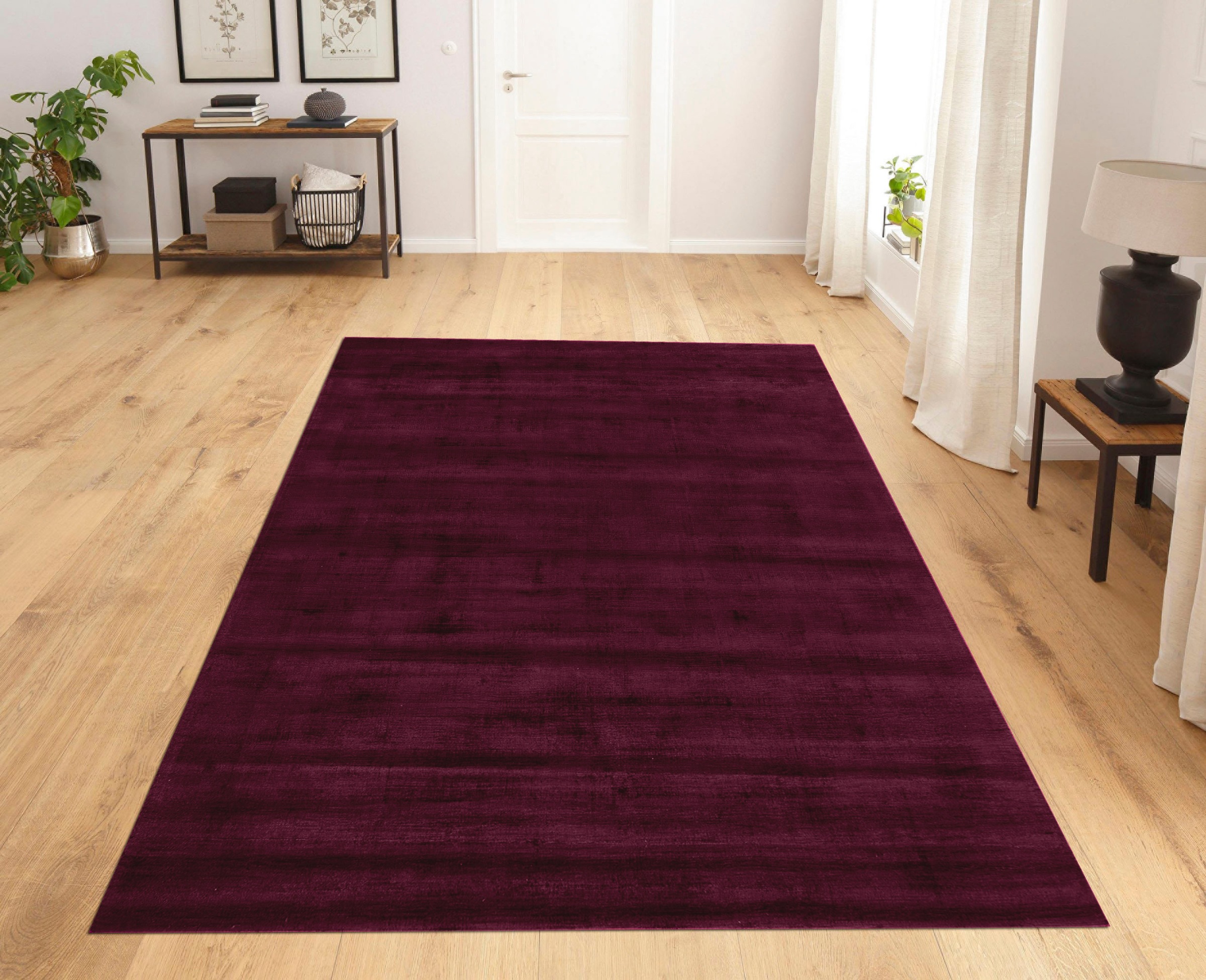 my home Teppich »Shirley, handgewebter Viskose-Teppich, farblich changierend« rechteckig 12 mm Höhe Handweb Teppiche, Wohnzimmer, Schlafzimmer, Esszimmer