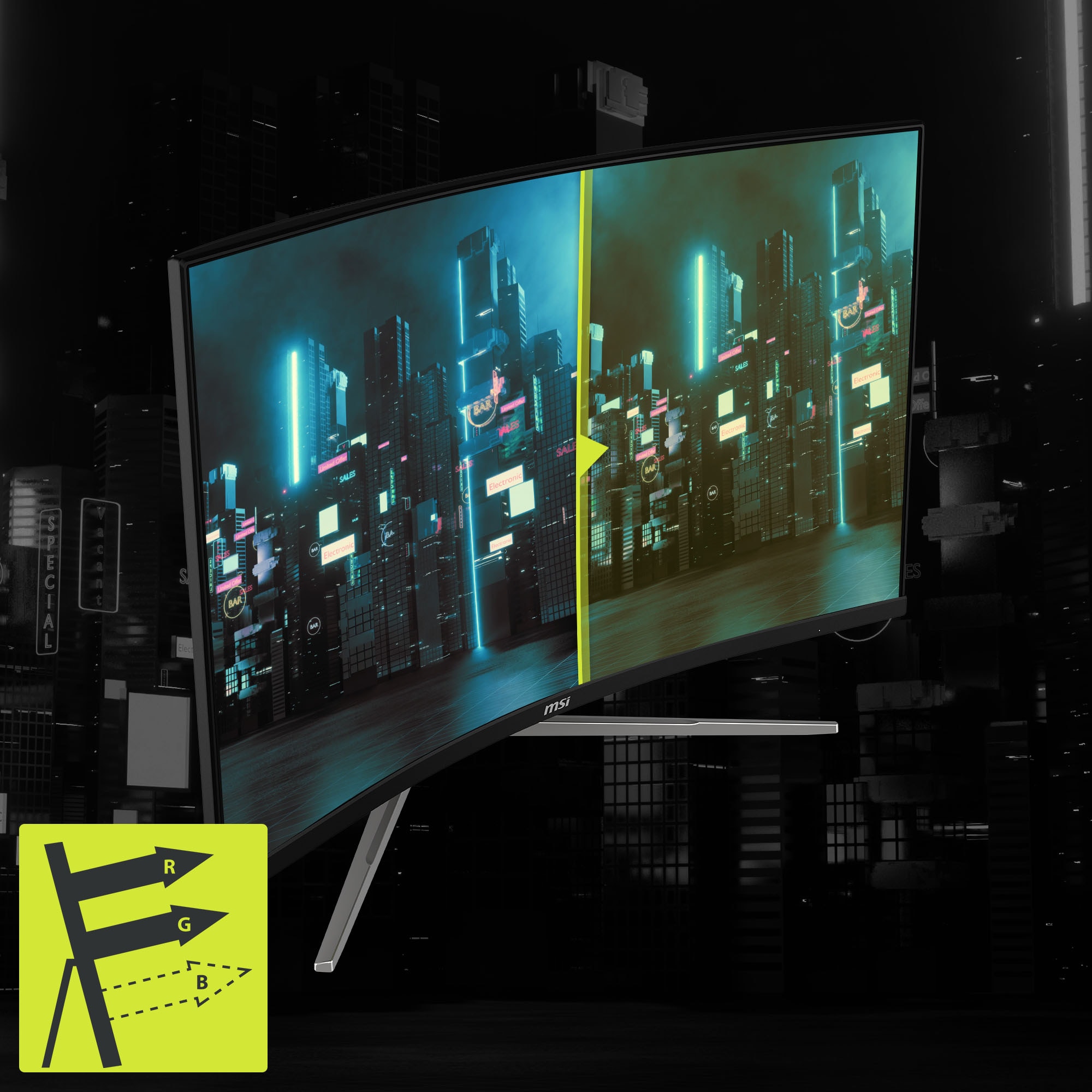 MSI Curved-Gaming-Monitor »MAG 325CQRF QD E2«, 80 cm/32 Zoll, 2560 x 1440 px, WQHD, 0,5 ms Reaktionszeit, 180 Hz, 5-Wege Joystick Navigation