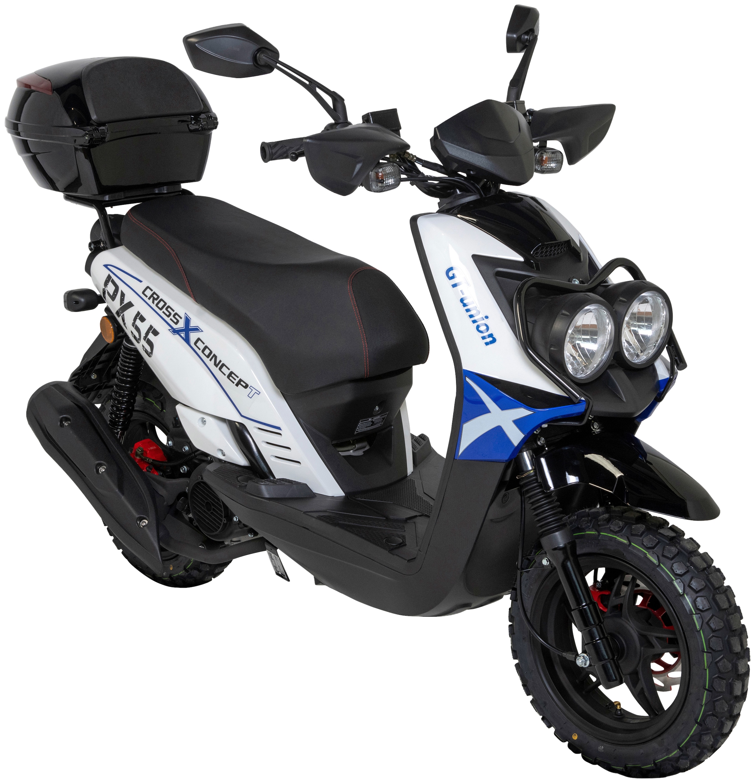 GT UNION Motorroller »PX 55 Cross-Concept«, 50 cm³, 25 km/h, Euro 5, 2,5 PS, (Set), mit Topcase