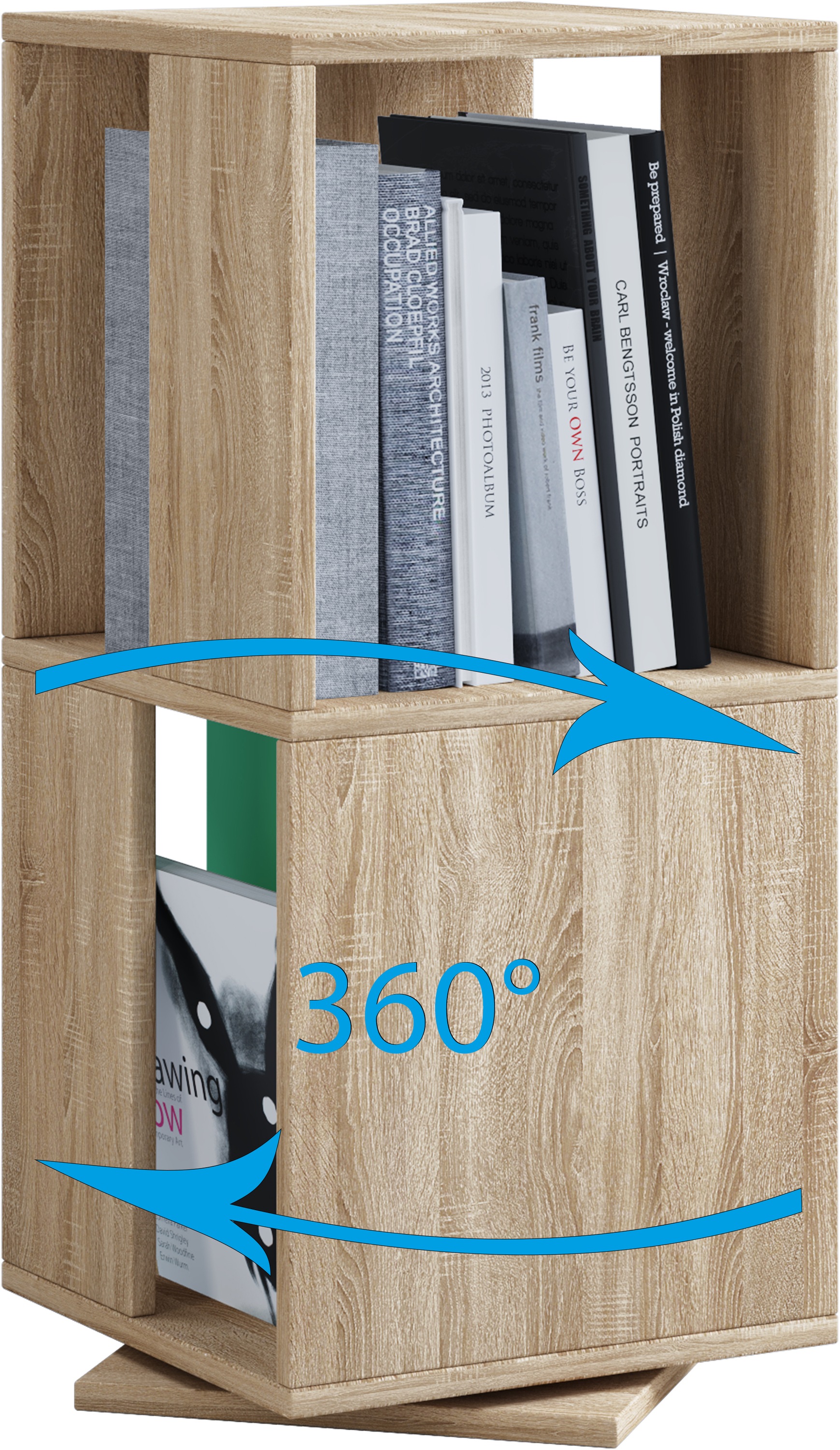 VCM Bücherregal "Holz Regal Büroregal Aktenregal drehbar Stifta L" 1 Stk. tlg.