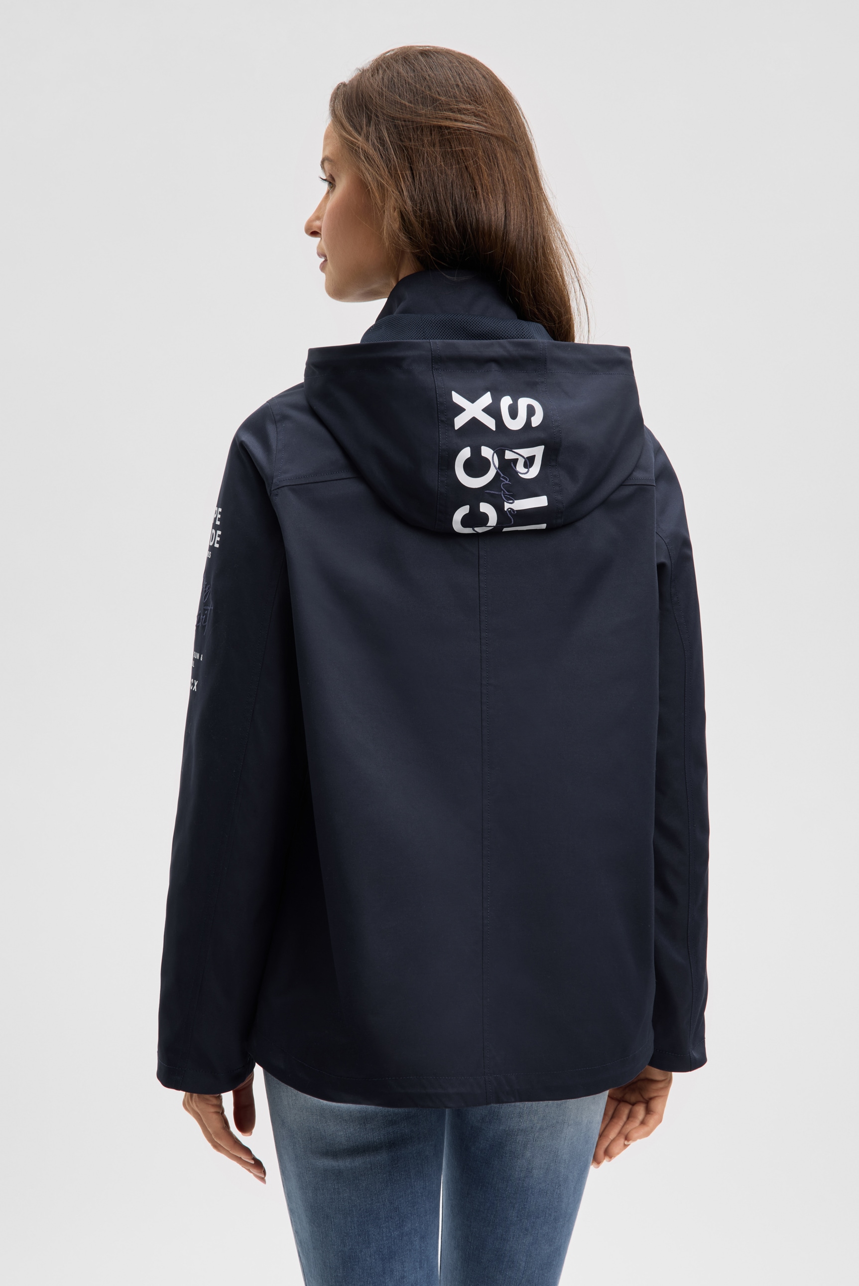 SOCCX Outdoorjacke mit Kapuze mit verstellbarem Gummizug im Saum